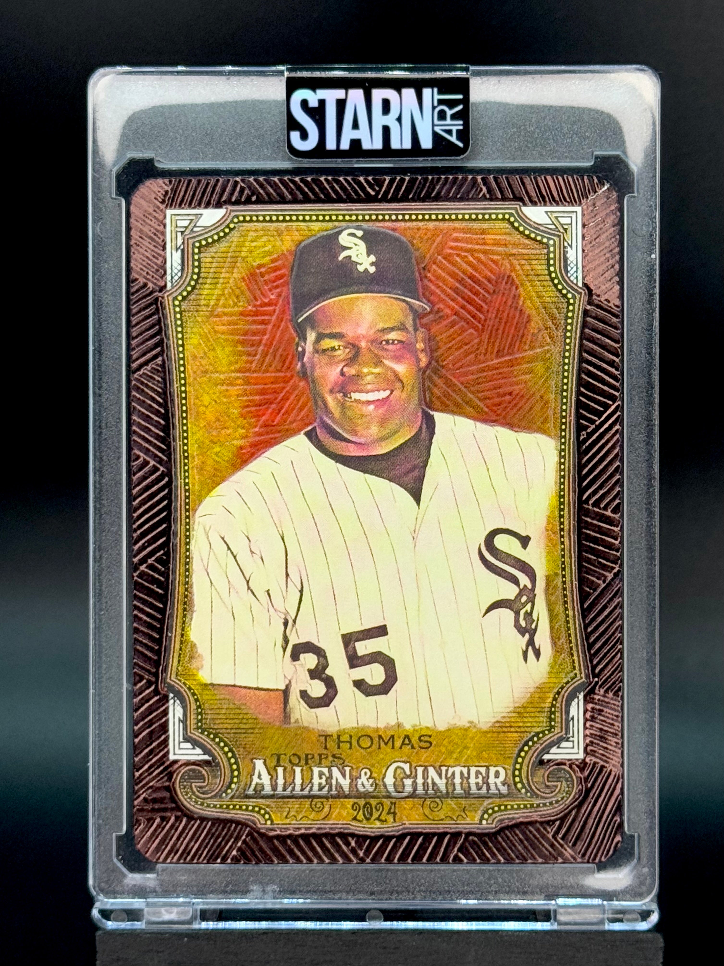 Frank Thomas Custom 1/1 Baseball Card Art - Painted and Embossed
