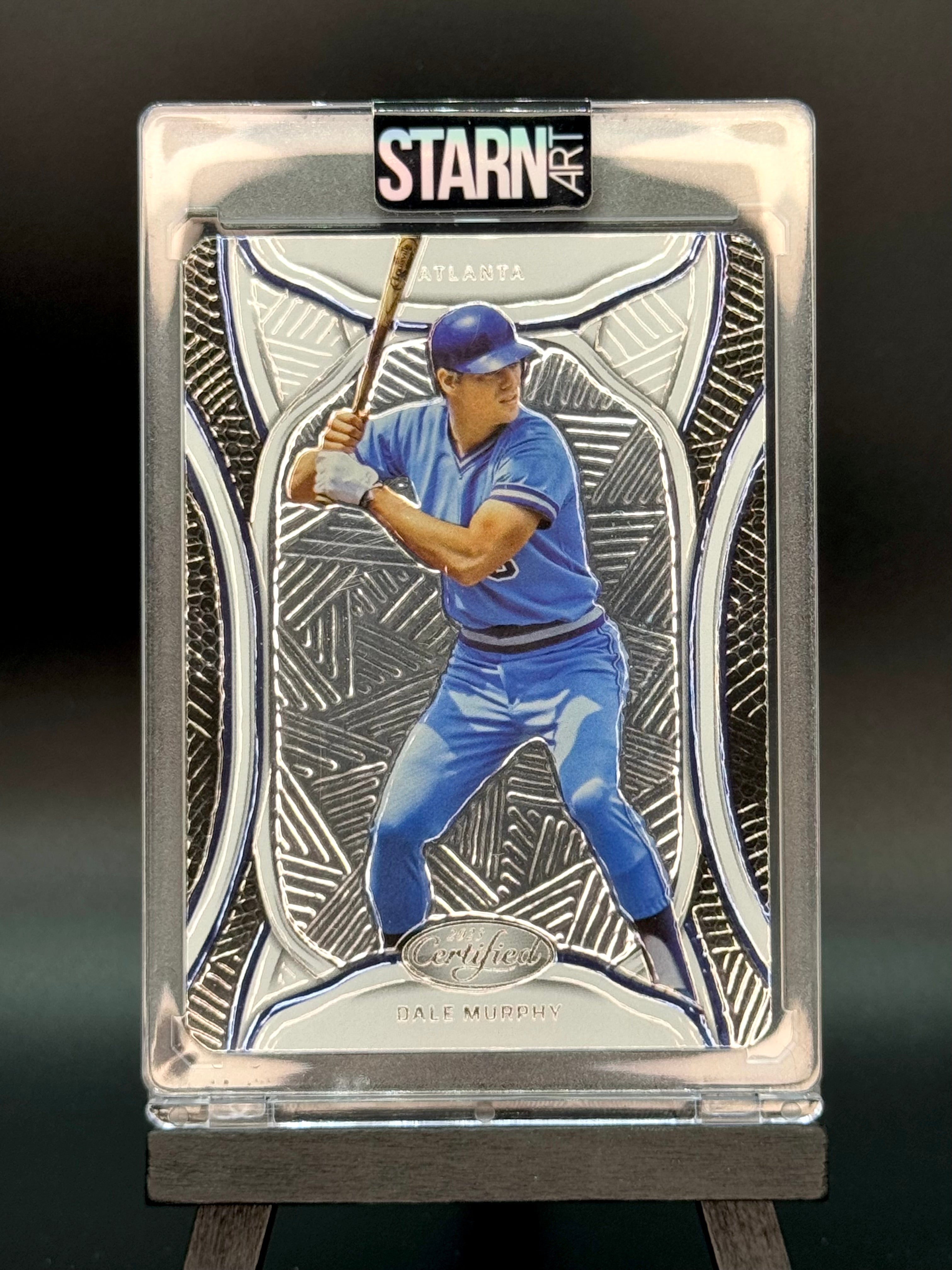 Dale Murphy Custom 1/1 Baseball Card Art - Painted and Embossed