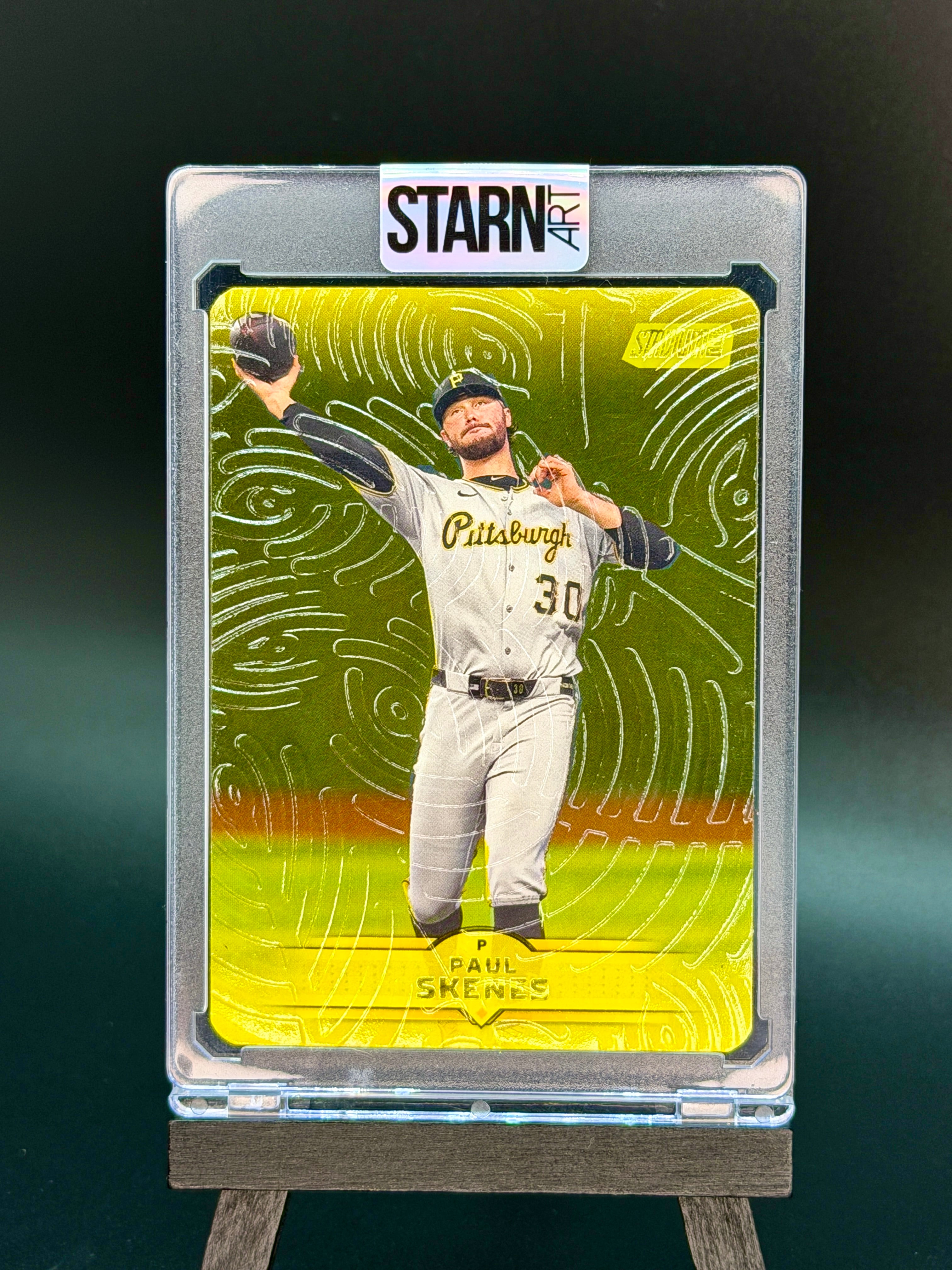 Paul Skenes Custom 1/1 Baseball Card Art - Painted and Embossed