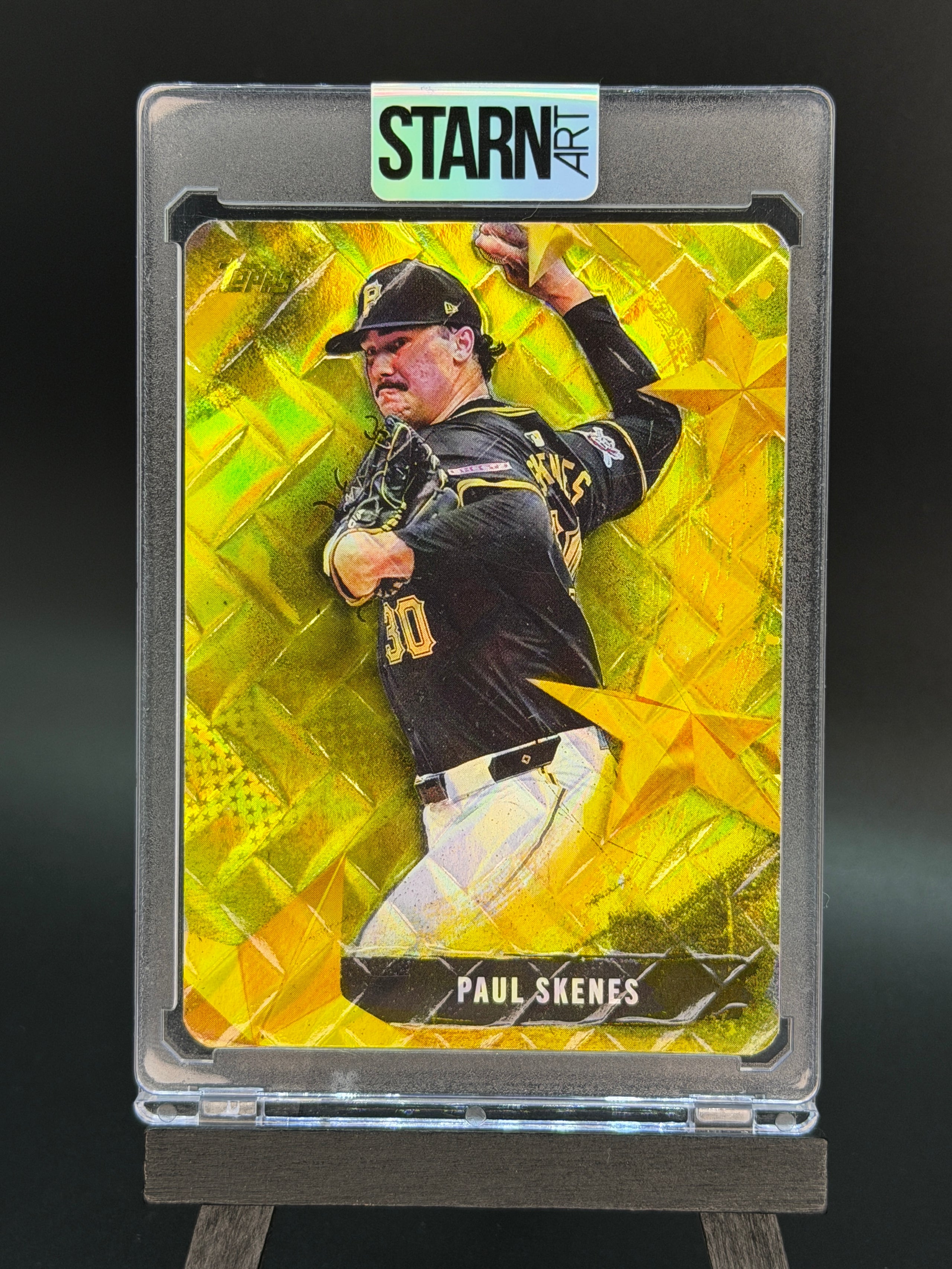Paul Skenes Custom 1/1 Baseball Card Art - Painted and Embossed