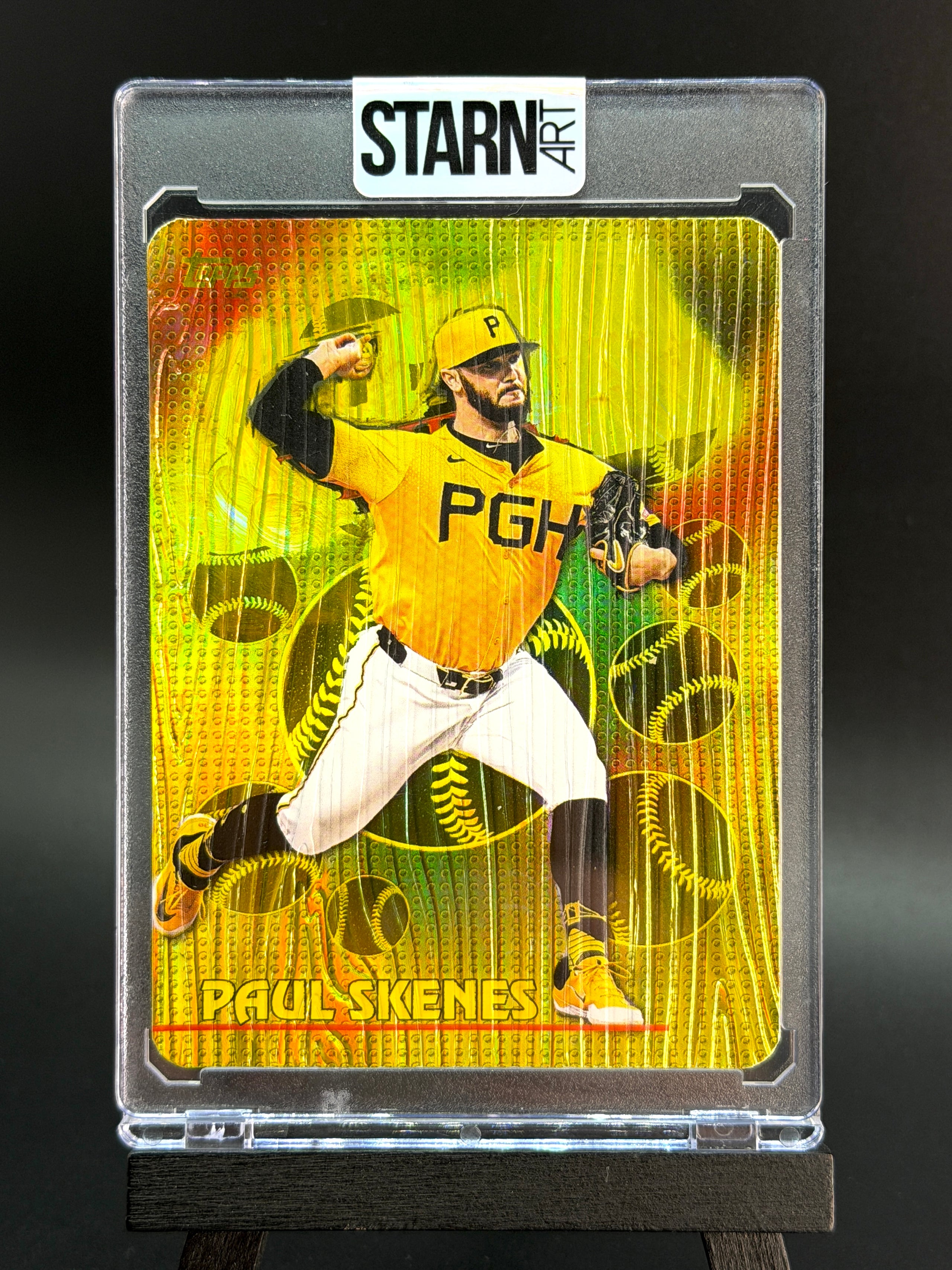 Paul Skenes Custom 1/1 Baseball Card Art - Painted and Embossed