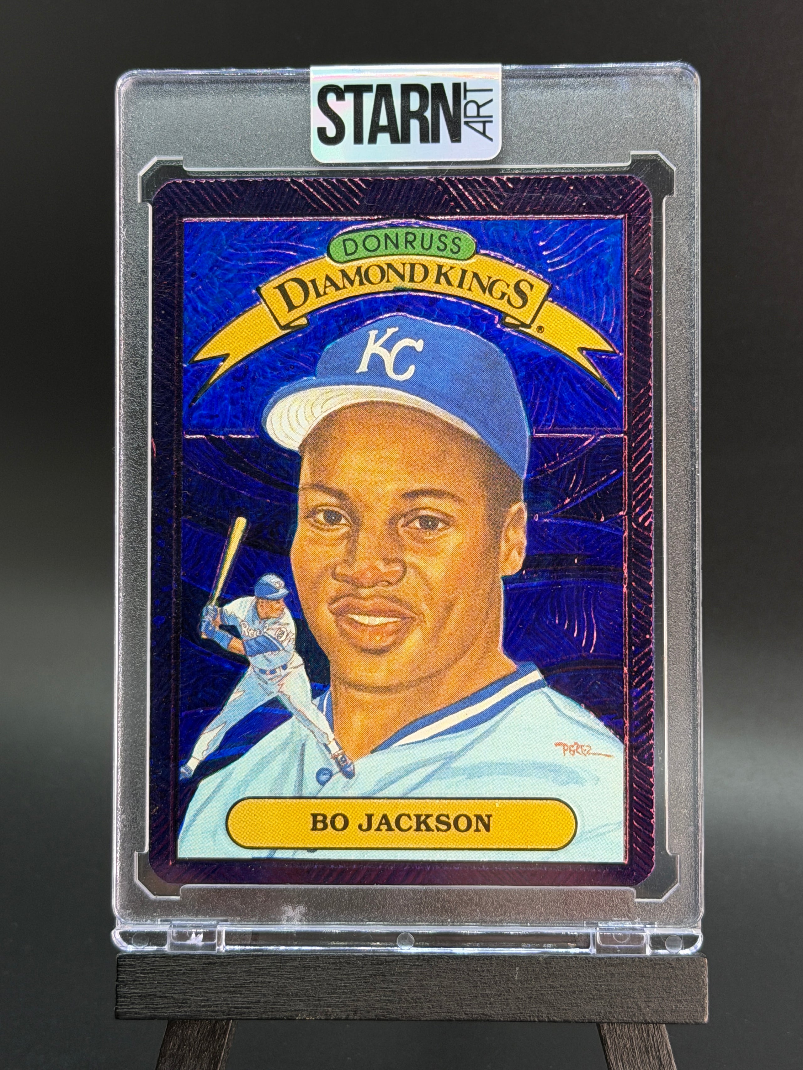 Bo Jackson Custom 1/1 Baseball Card Art - Painted and Embossed