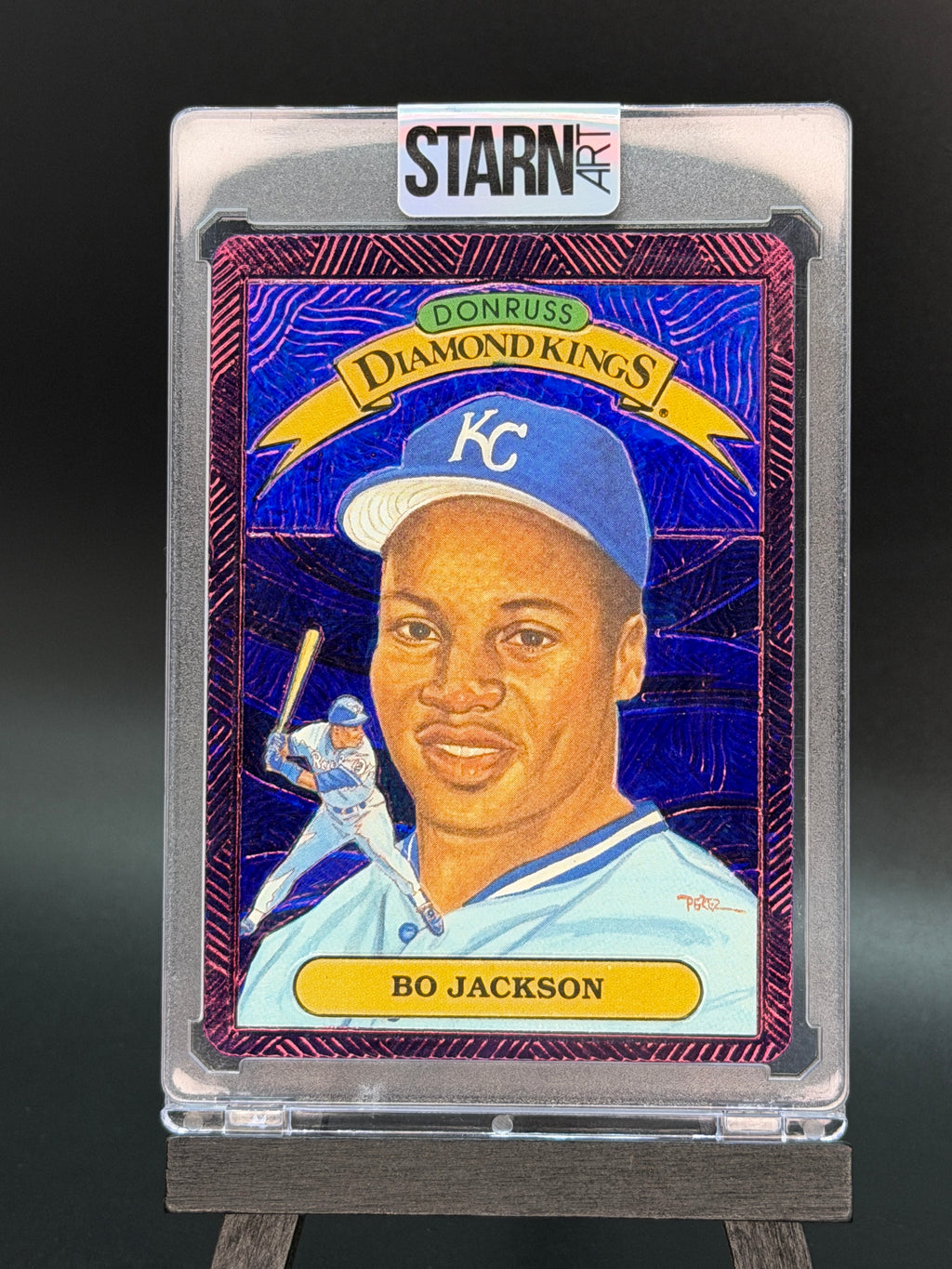 Bo Jackson Custom 1/1 Baseball Card Art - Painted and Embossed