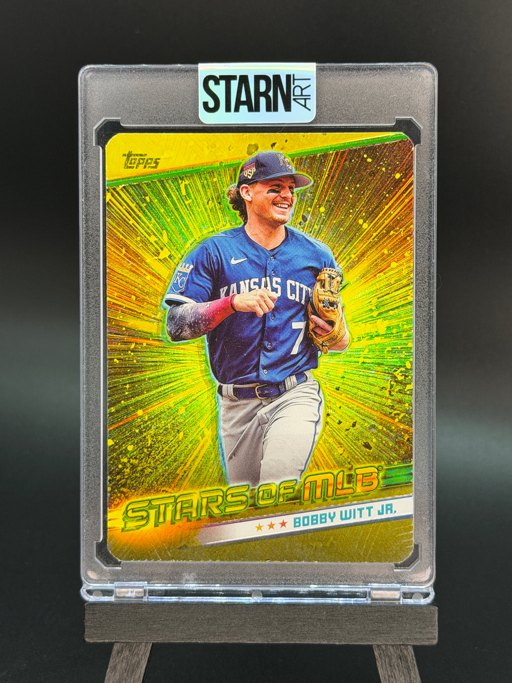 Bobby Witt Jr. Custom 1/1 Baseball Card Art - Painted and Embossed
