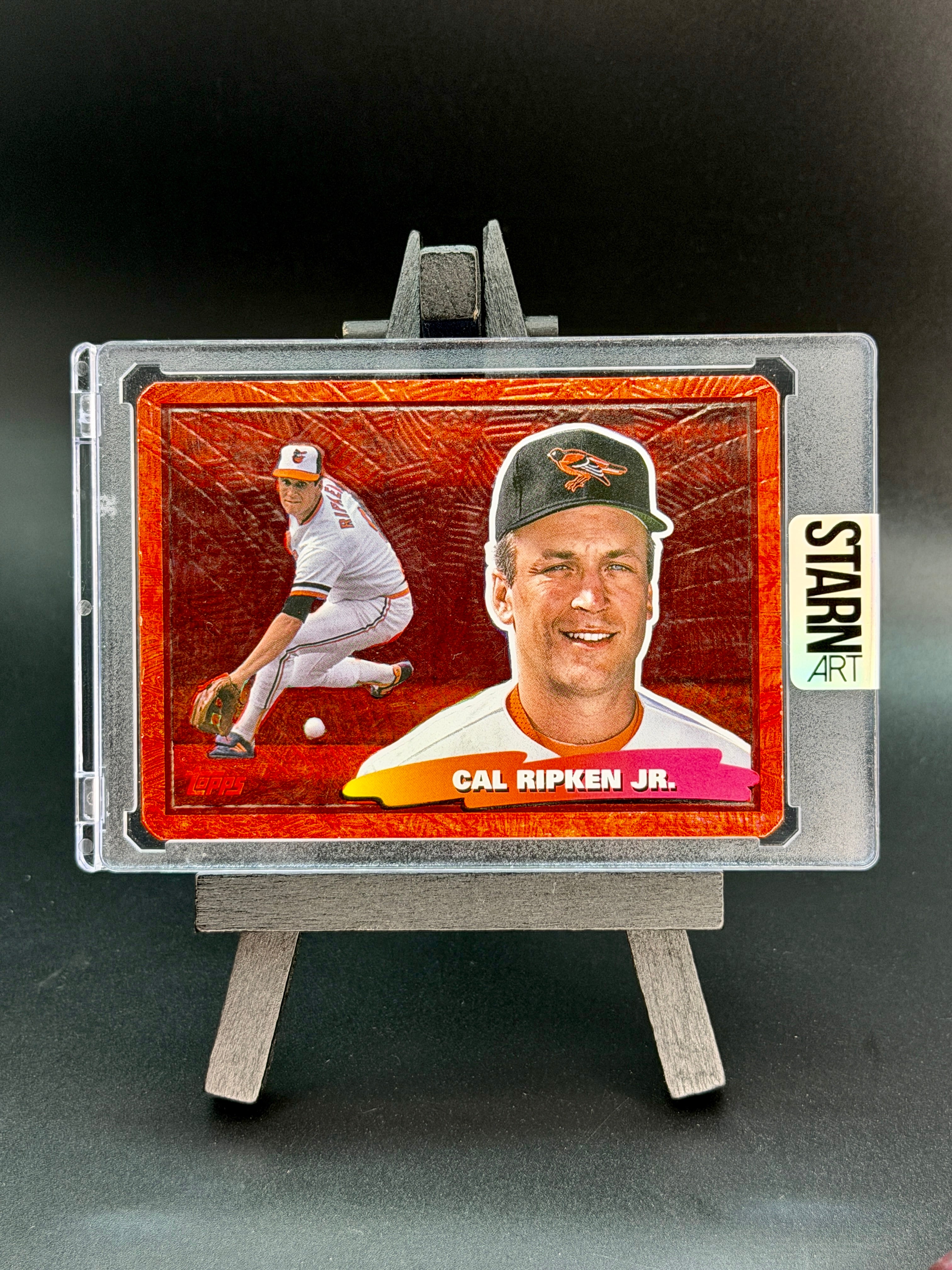 Cal Ripken Jr. Custom 1/1 Baseball Card Art - Painted and Embossed