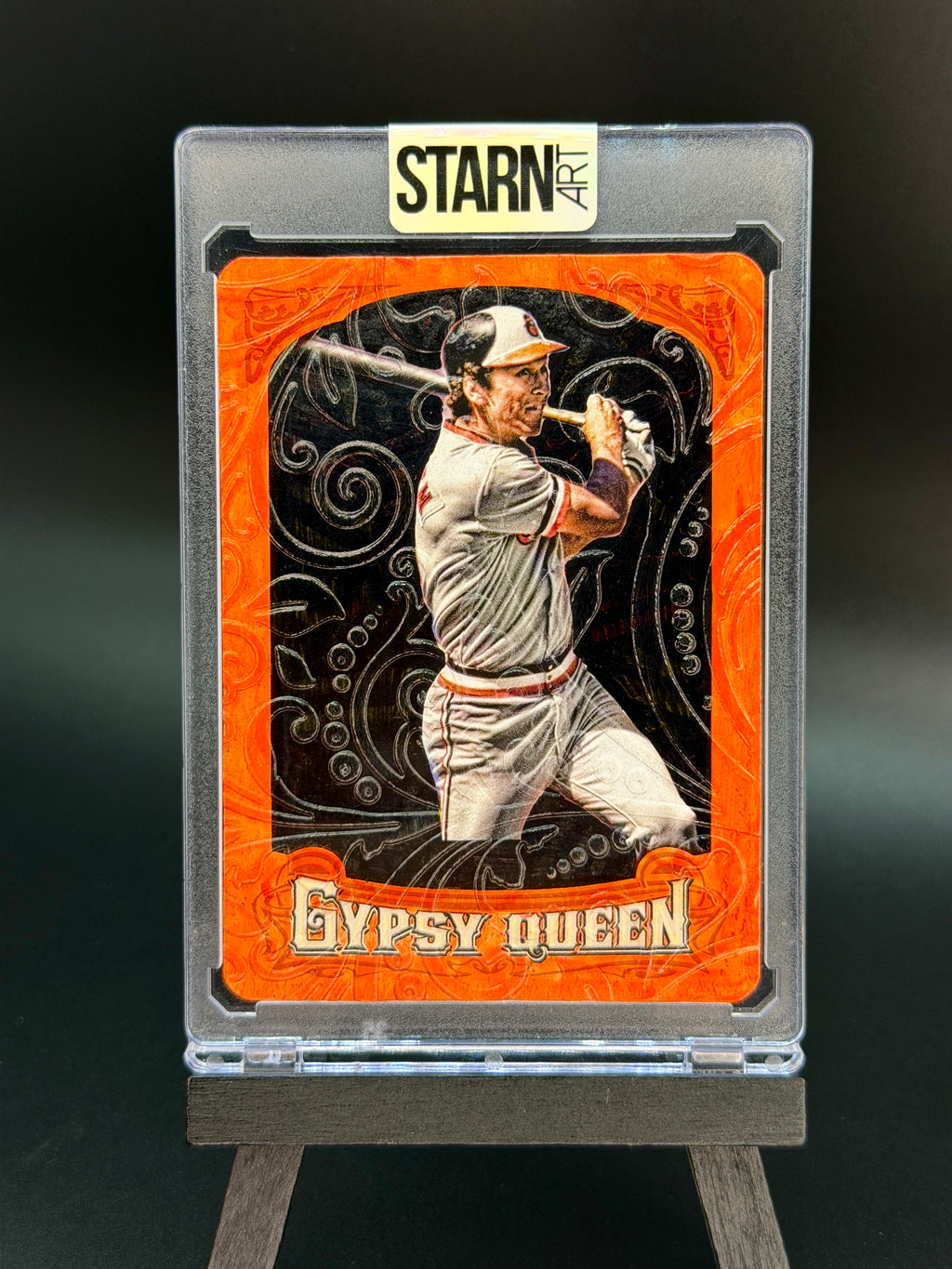 Cal Ripken Jr. Custom 1/1 Baseball Card Art - Painted and Embossed