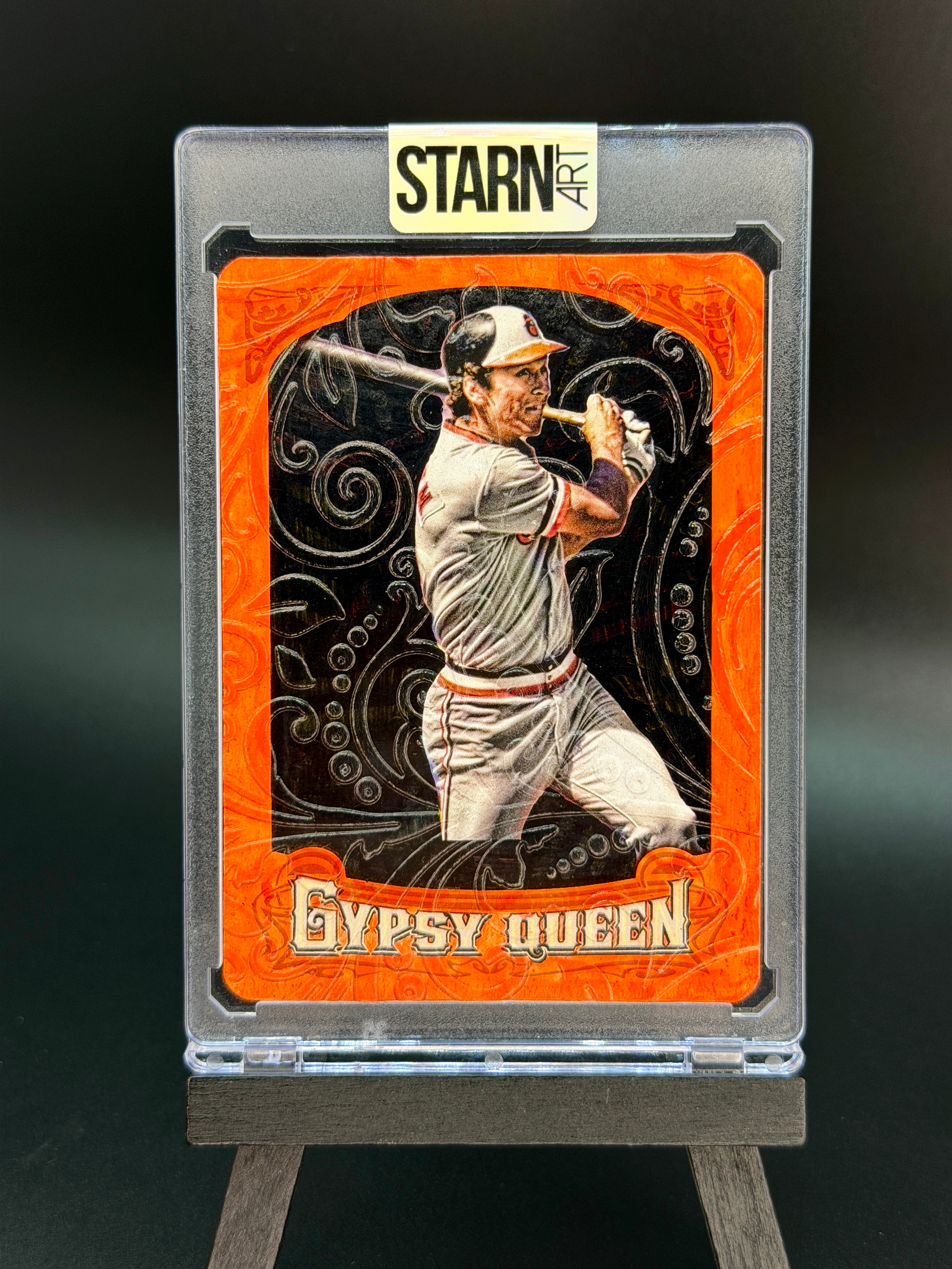 Cal Ripken Jr. Custom 1/1 Baseball Card Art - Painted and Embossed