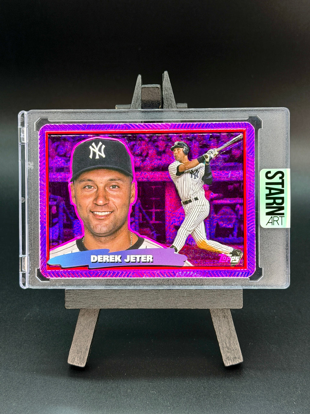Derek Jeter Custom 1/1 Baseball Card Art - Painted and Embossed