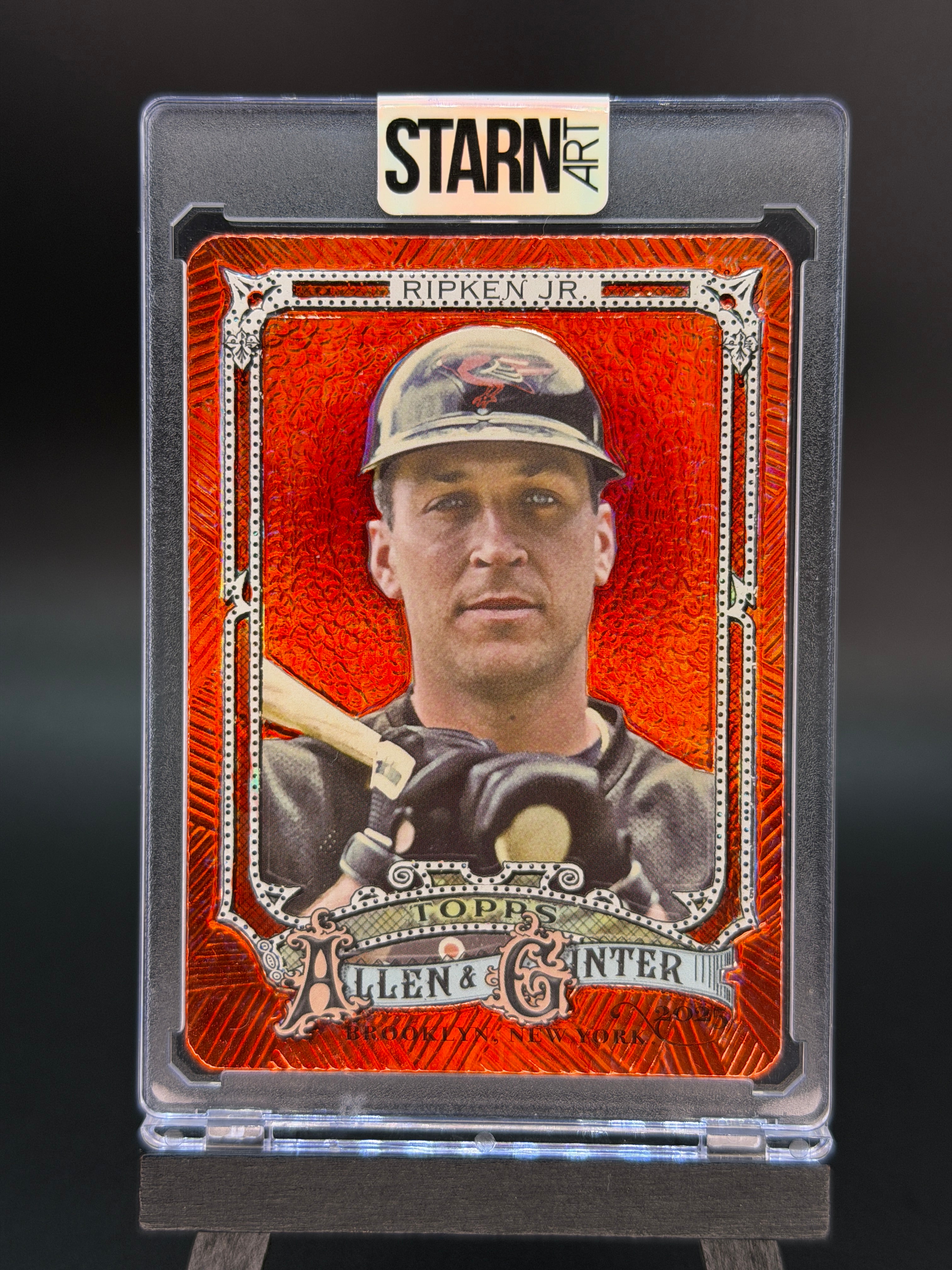 Cal Ripken Jr. Custom 1/1 Baseball Card Art - Painted and Embossed