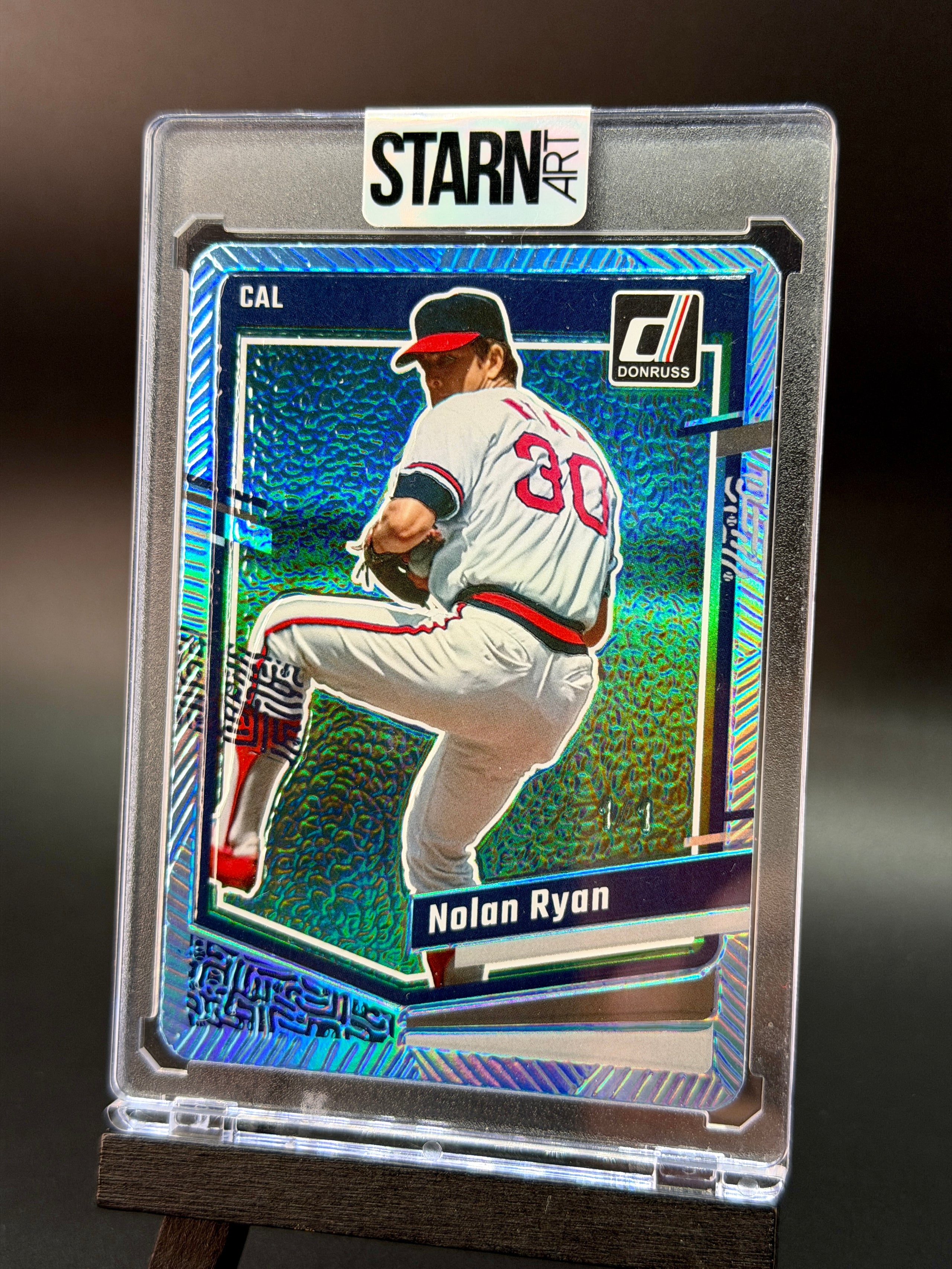 Nolan Ryan 1/1 Baseball Card Art - Painted and Embossed