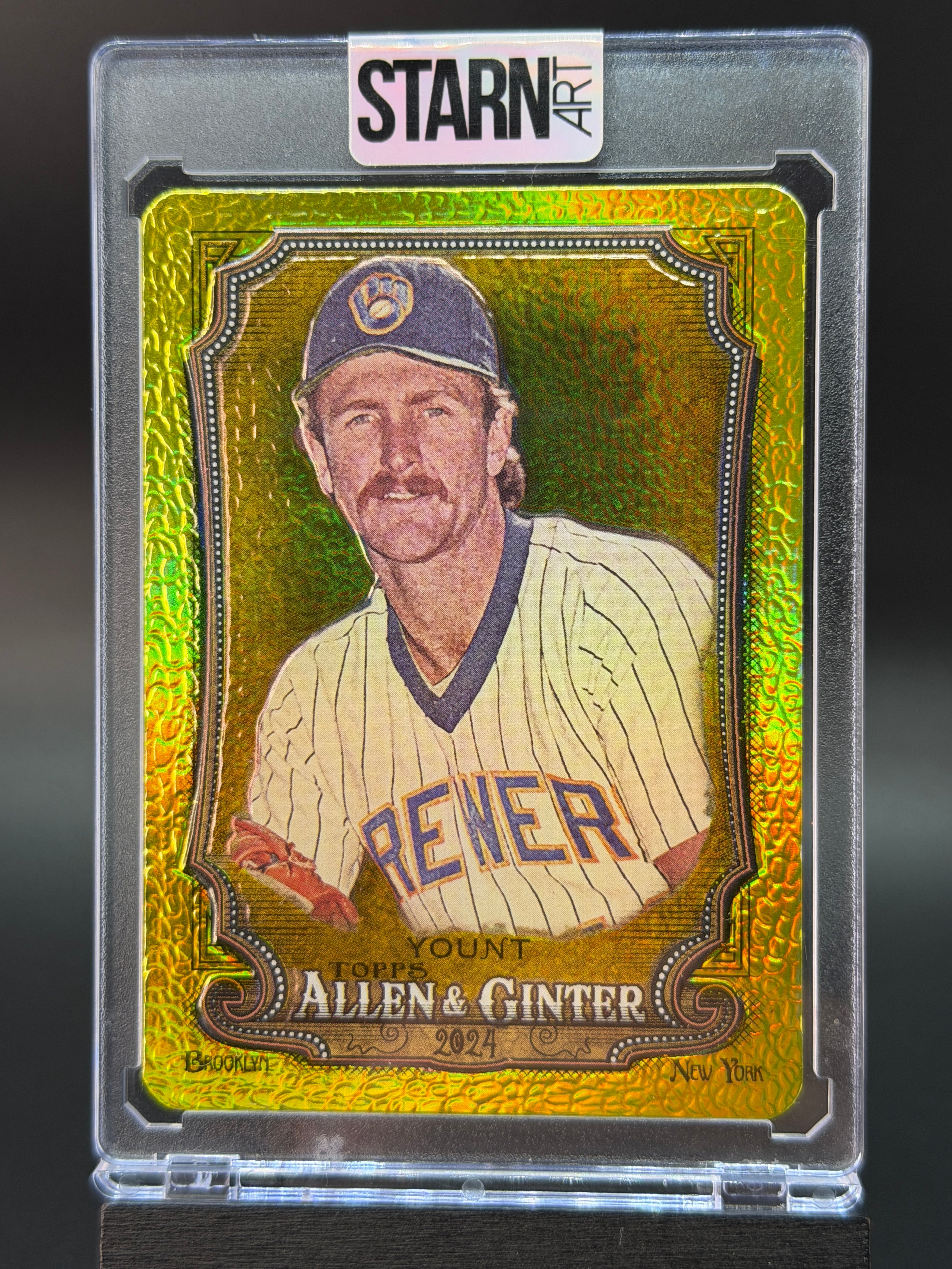 Robin Yount 1/1 Baseball Card Art - Painted and Embossed