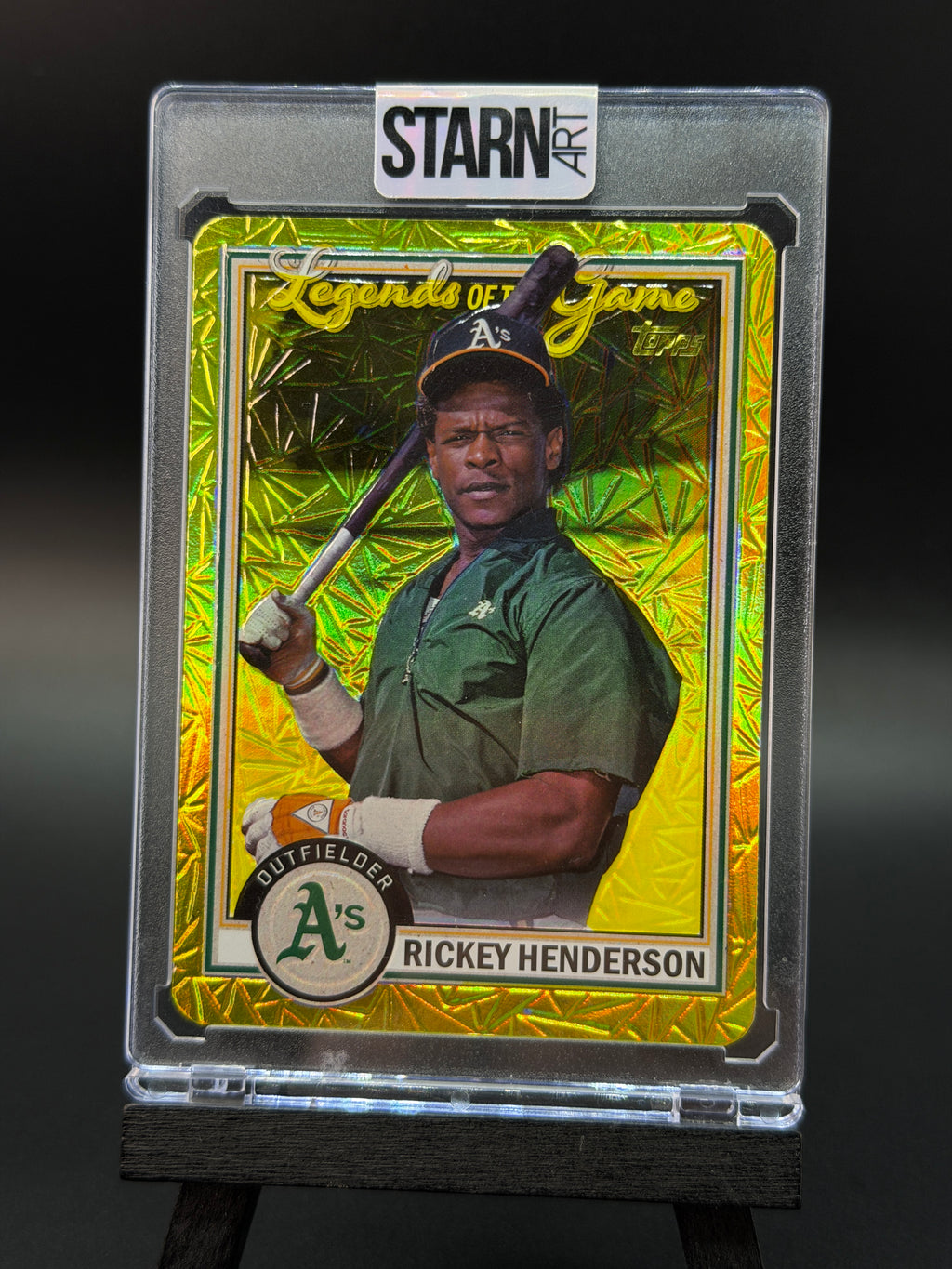 Rickey Henderson Custom 1/1 Baseball Card Art - Painted and Embossed