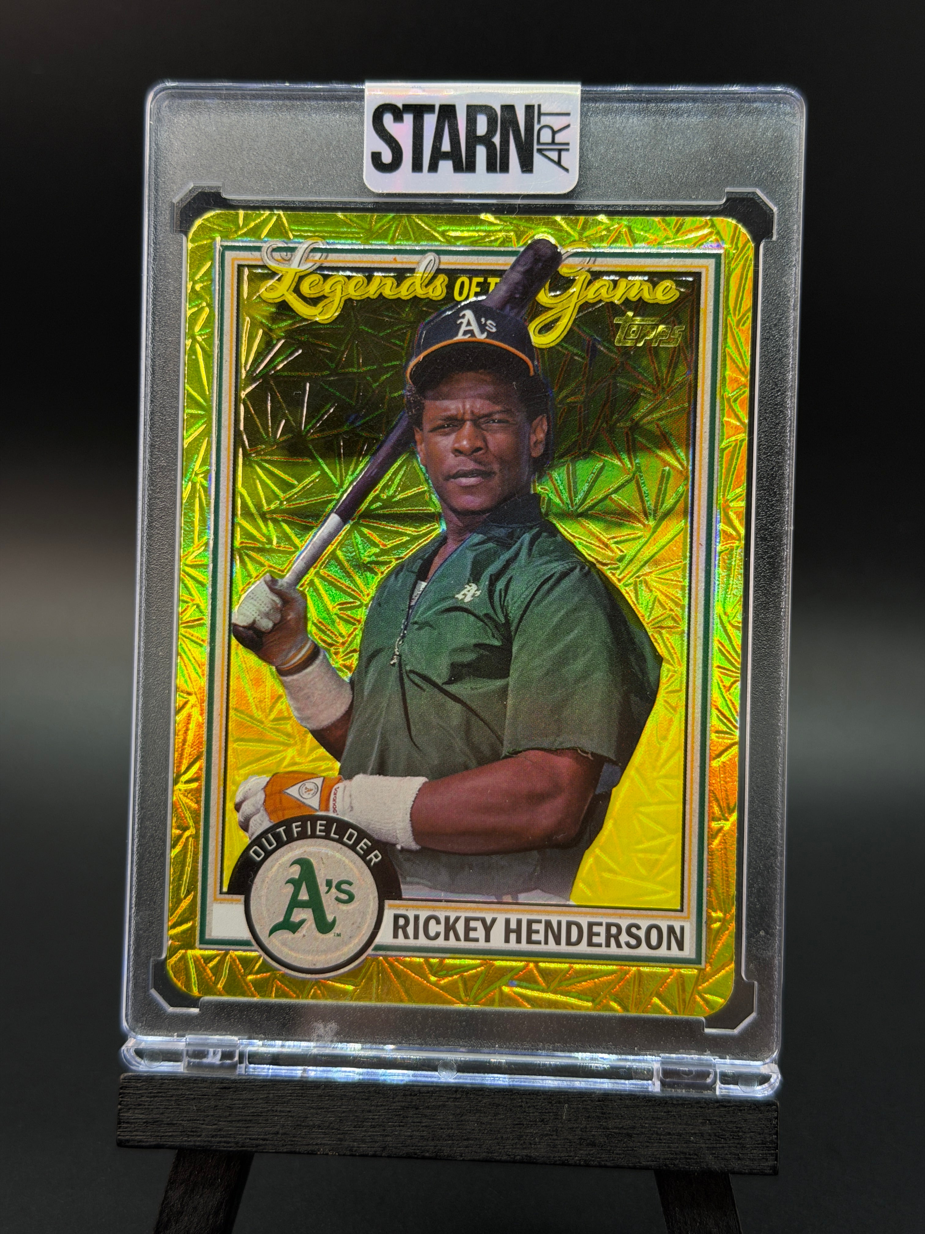 Rickey Henderson Custom 1/1 Baseball Card Art - Painted and Embossed