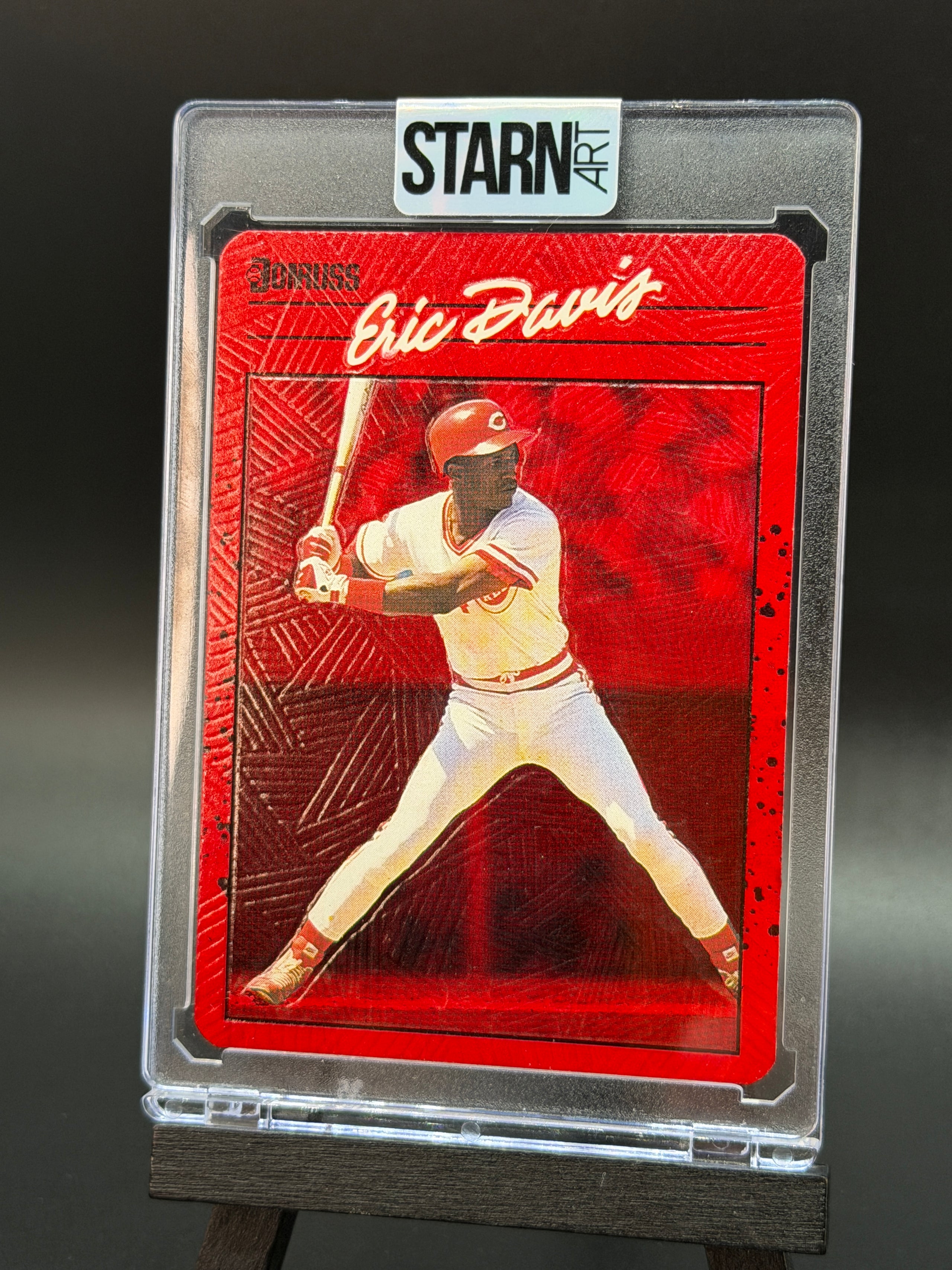 Eric Davis Custom 1/1 Baseball Card Art - Painted and Embossed