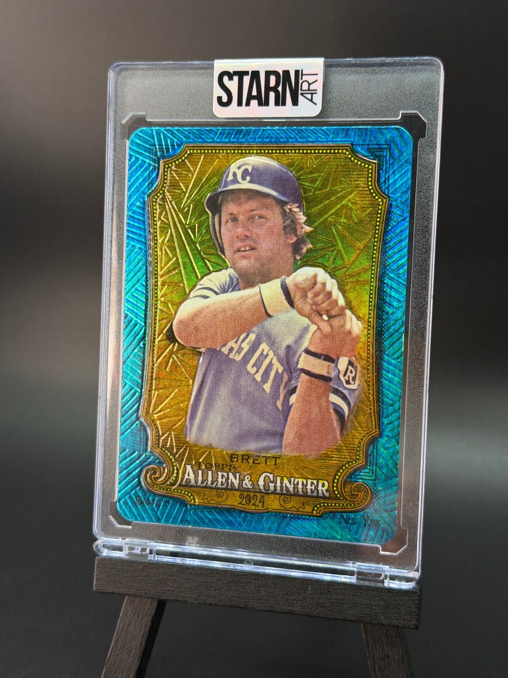 George Brett Custom 1/1 Baseball Card Art - Painted and Embossed