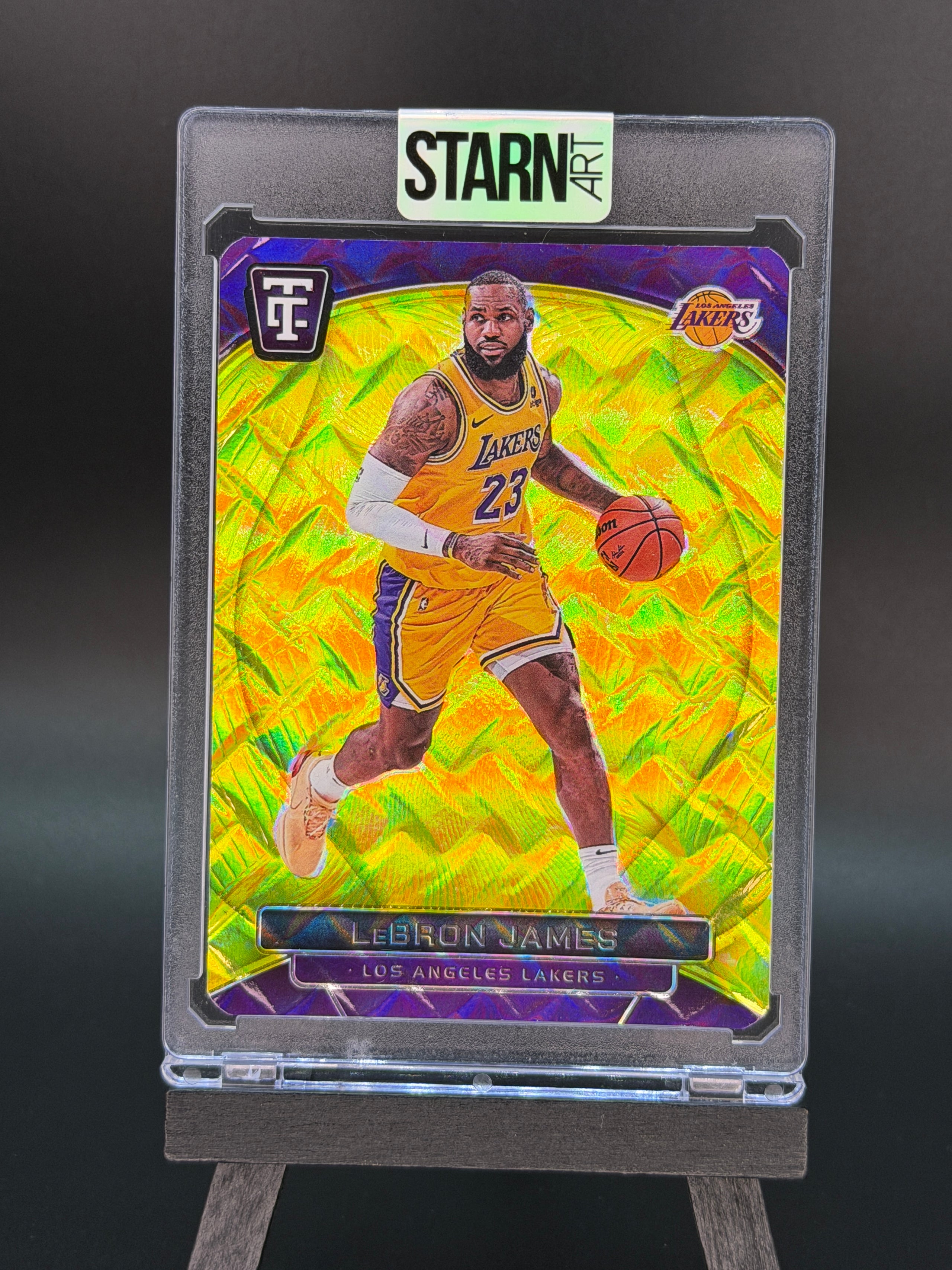 LeBron James Custom 1/1 Baseball Card Art - Painted and Embossed