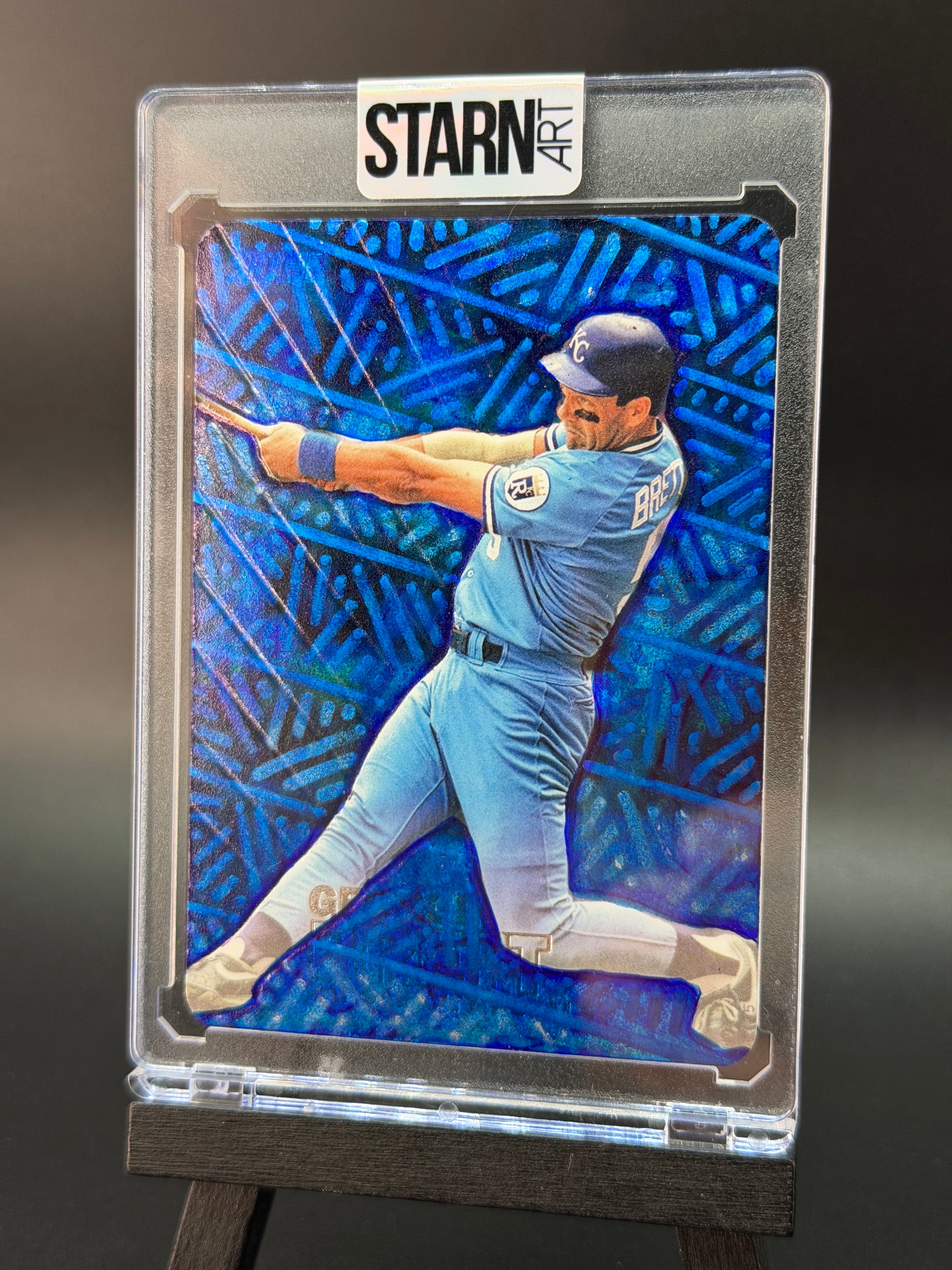 George Brett Custom 1/1 Baseball Card Art - Painted and Embossed