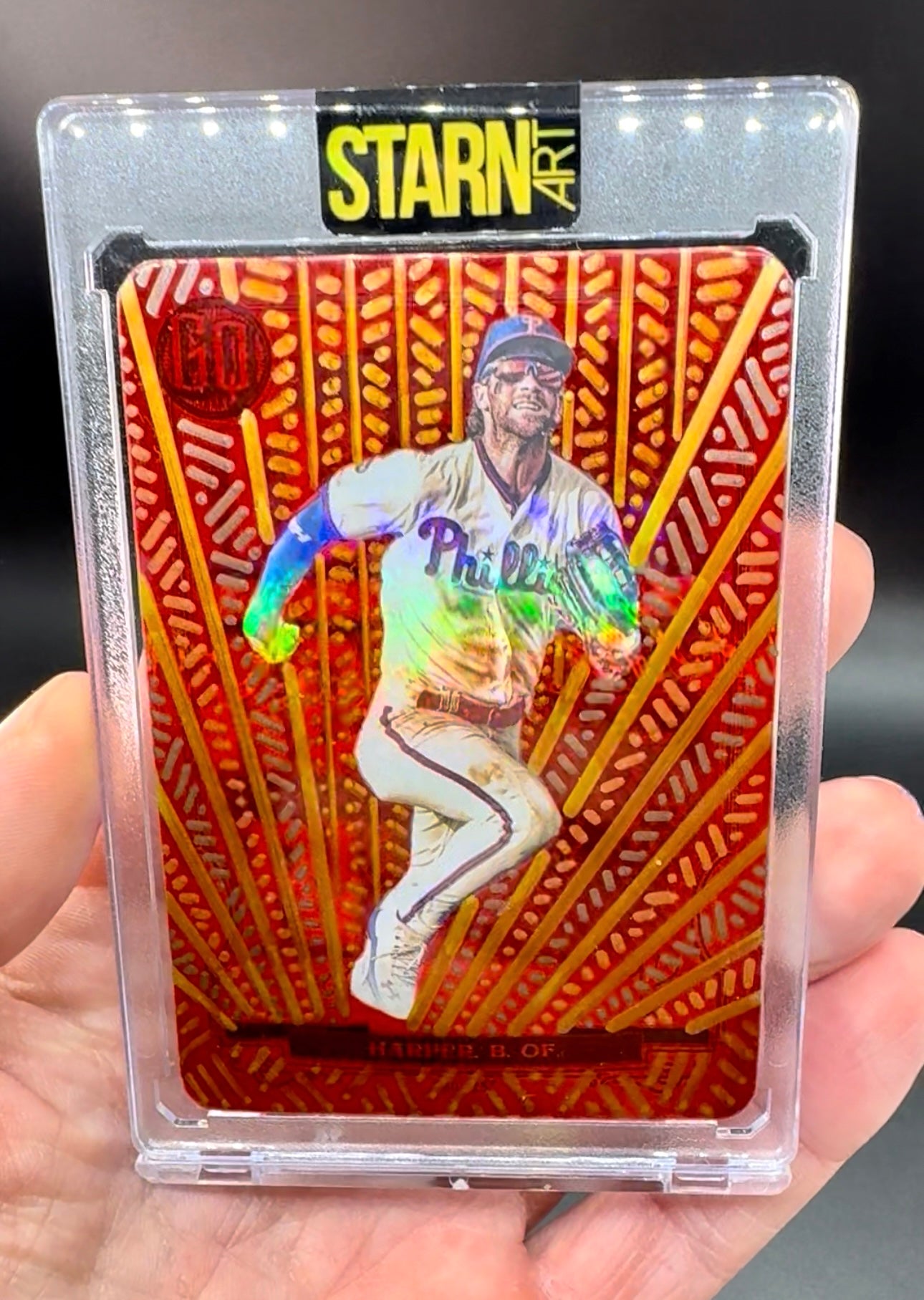 Bryce Harper Custom 1/1 Baseball Card Art - Painted and Embossed