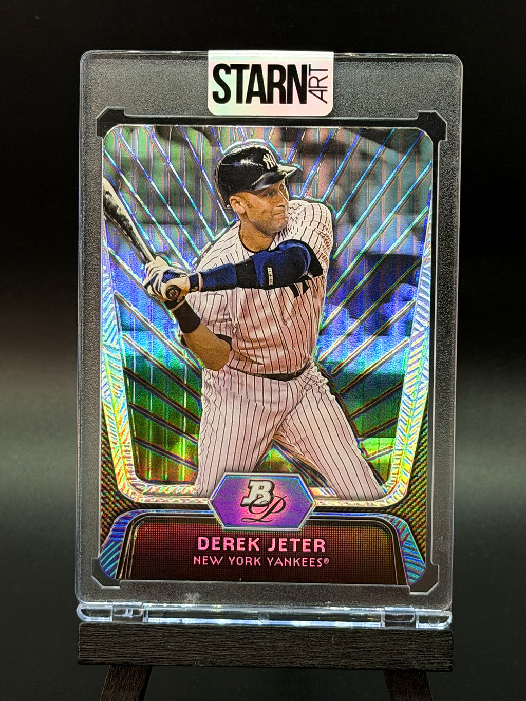 Derek Jeter Custom 1/1 Baseball Card Art - Painted and Embossed