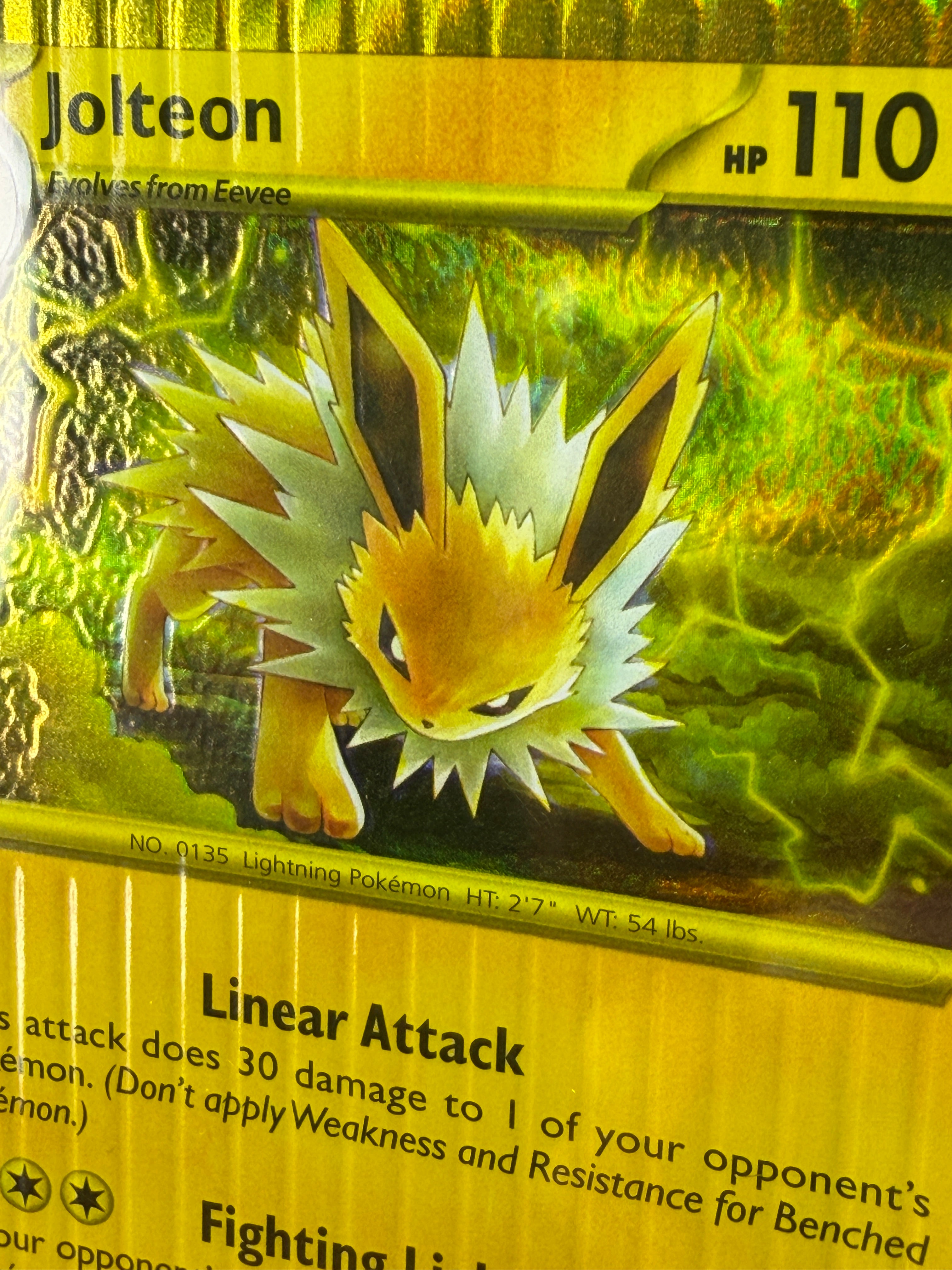Jolteon Custom 1/1 Pokemon Card Art - Painted and Embossed