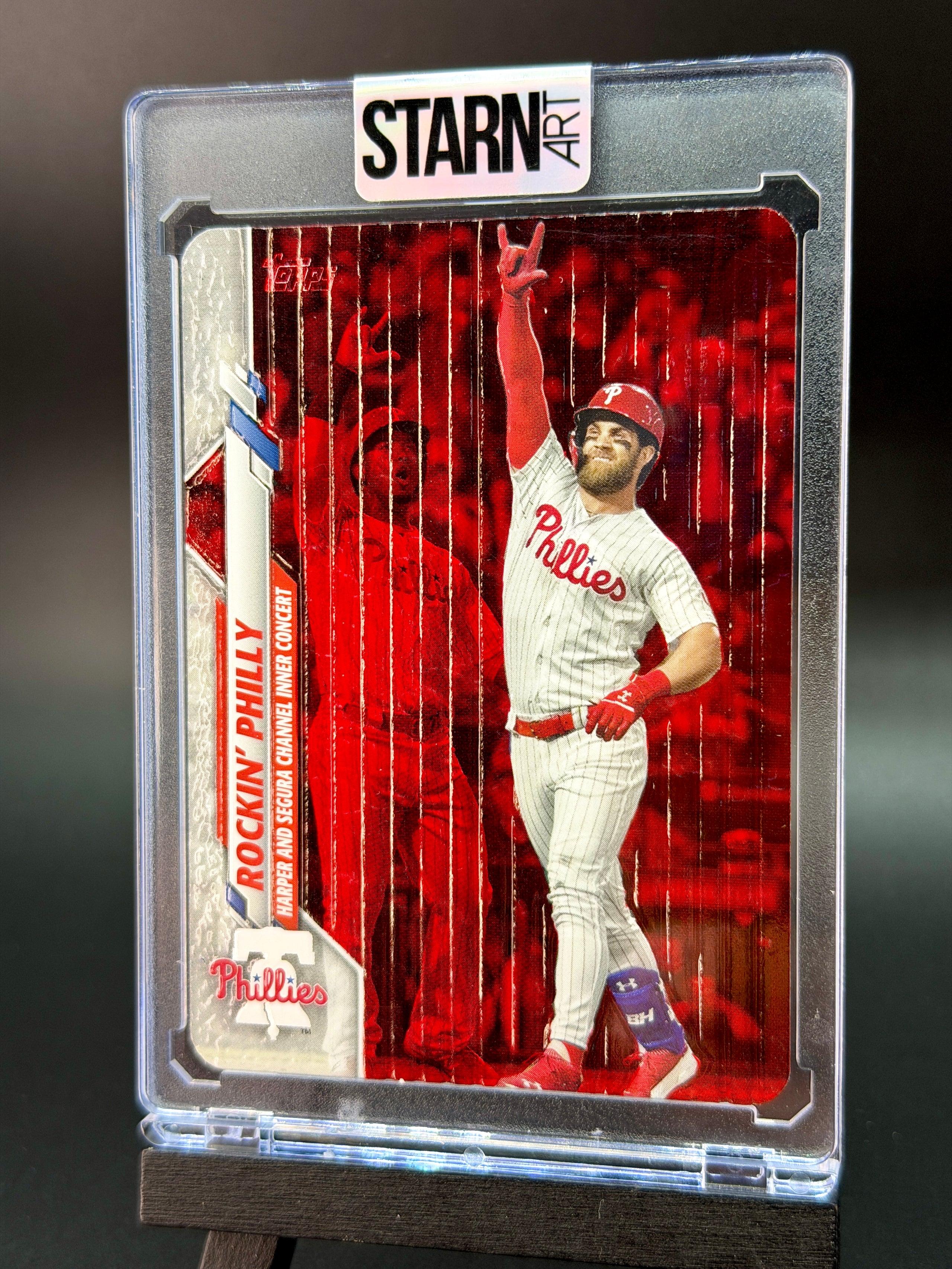Bryce Harper Custom 1/1 Baseball Card Art - Painted and Embossed