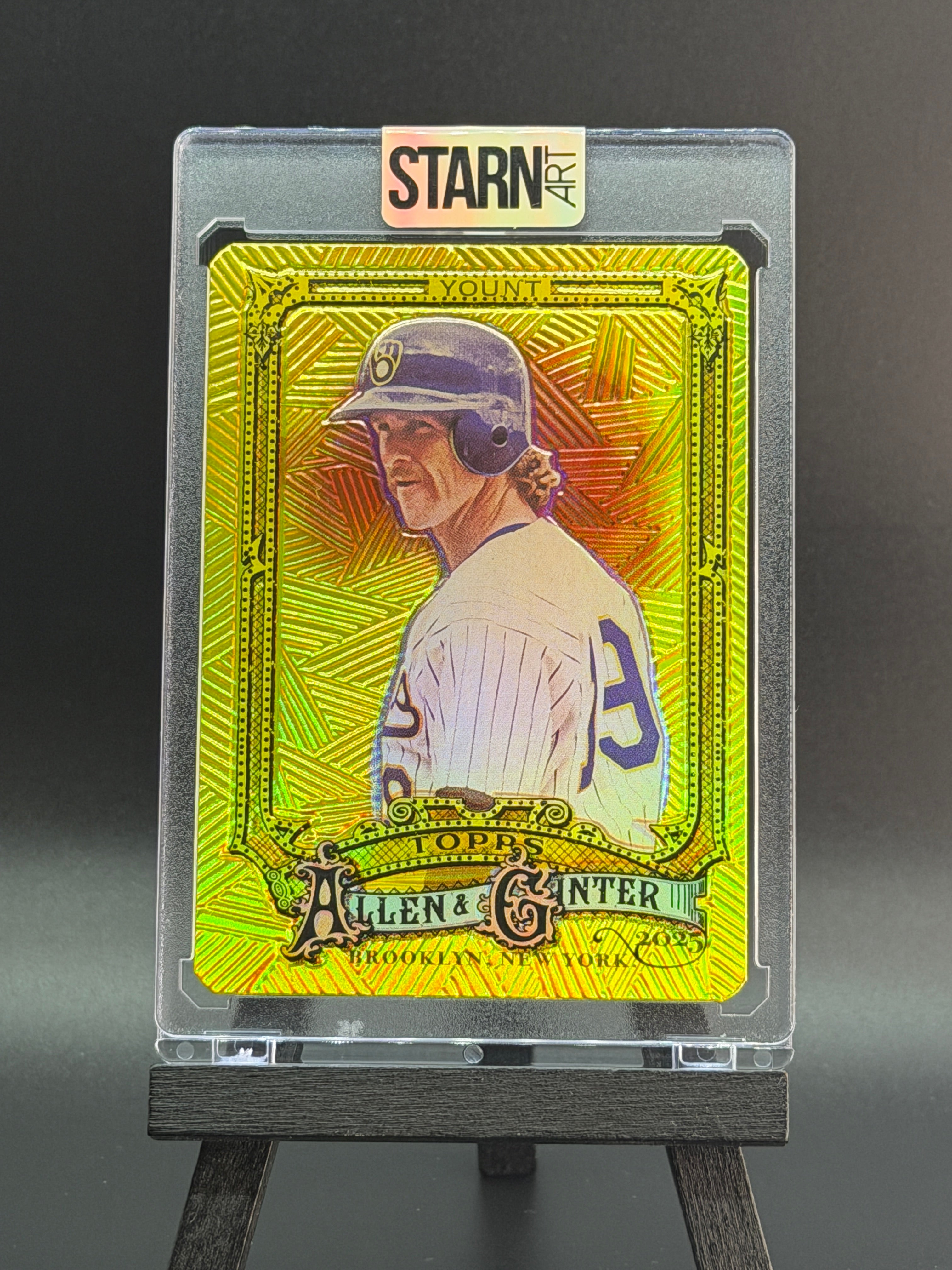 Robin Yount 1/1 Baseball Card Art - Painted and Embossed