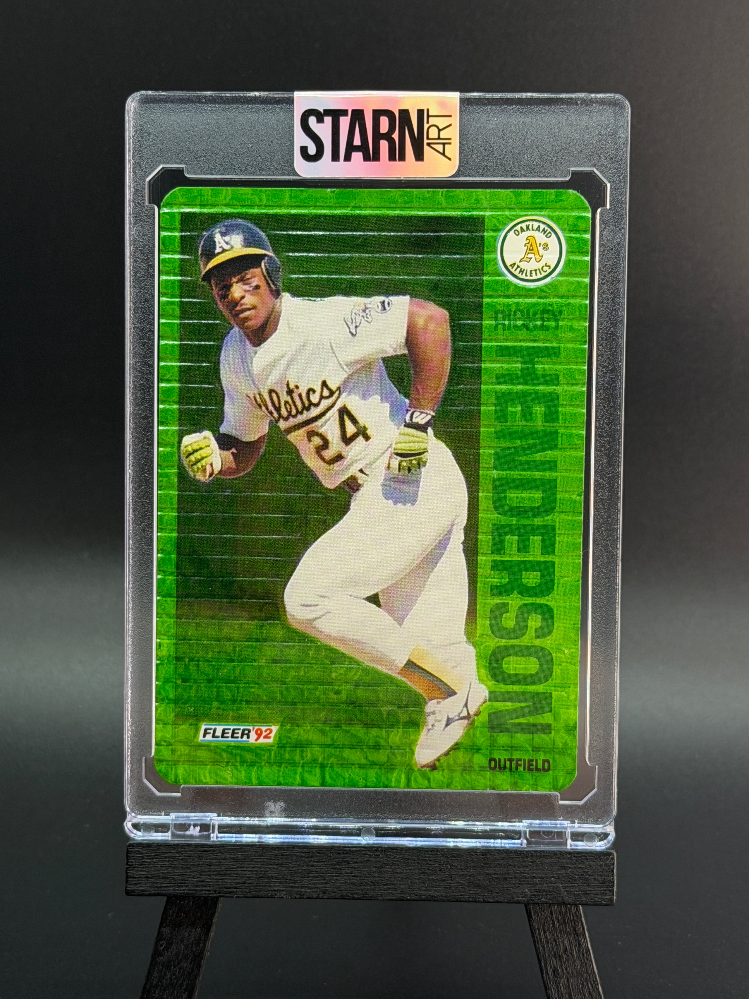Rickey Henderson Custom 1/1 Baseball Card Art - Painted and Embossed