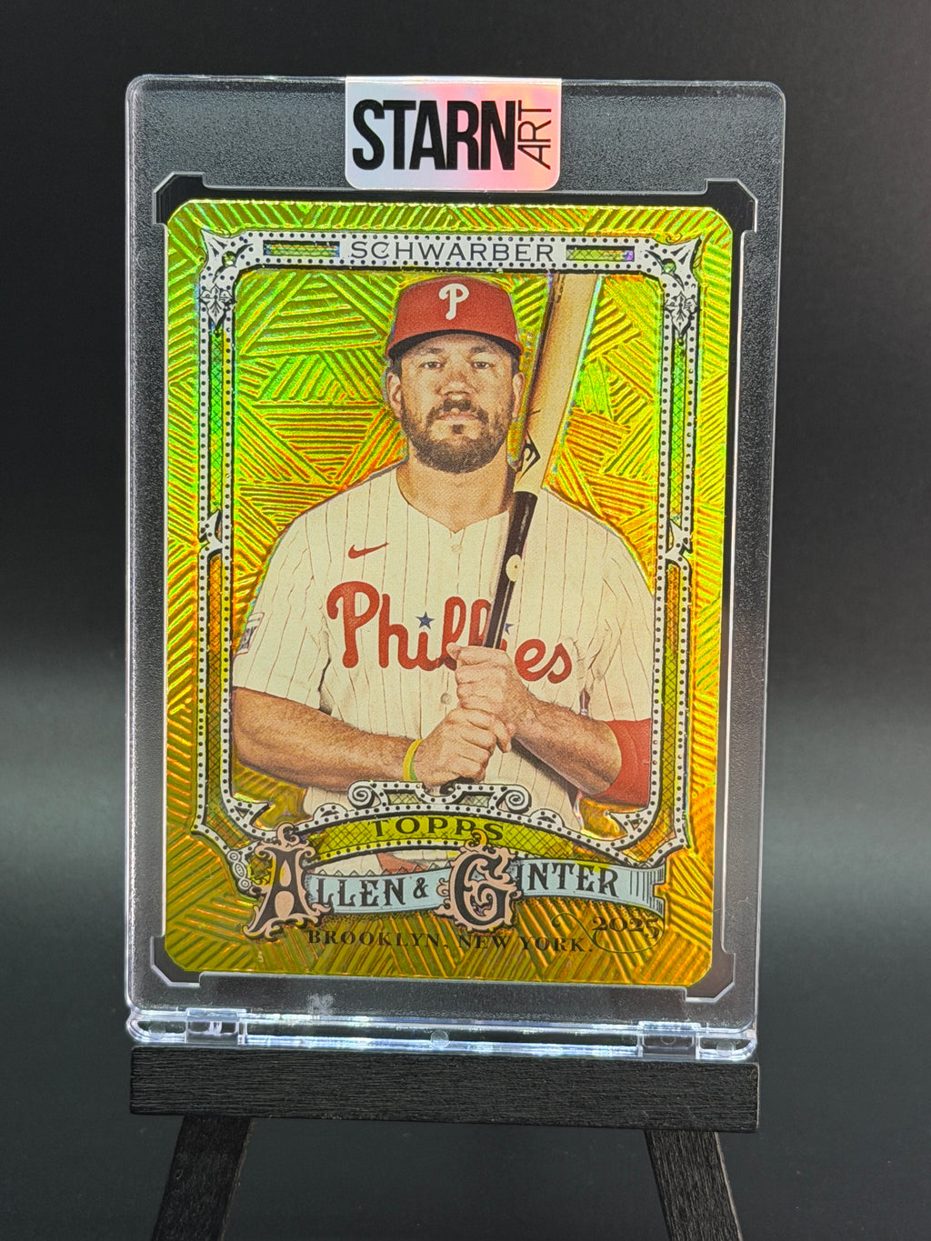 Kyle Schwarber Custom 1/1 Baseball Card Art - Painted and Embossed