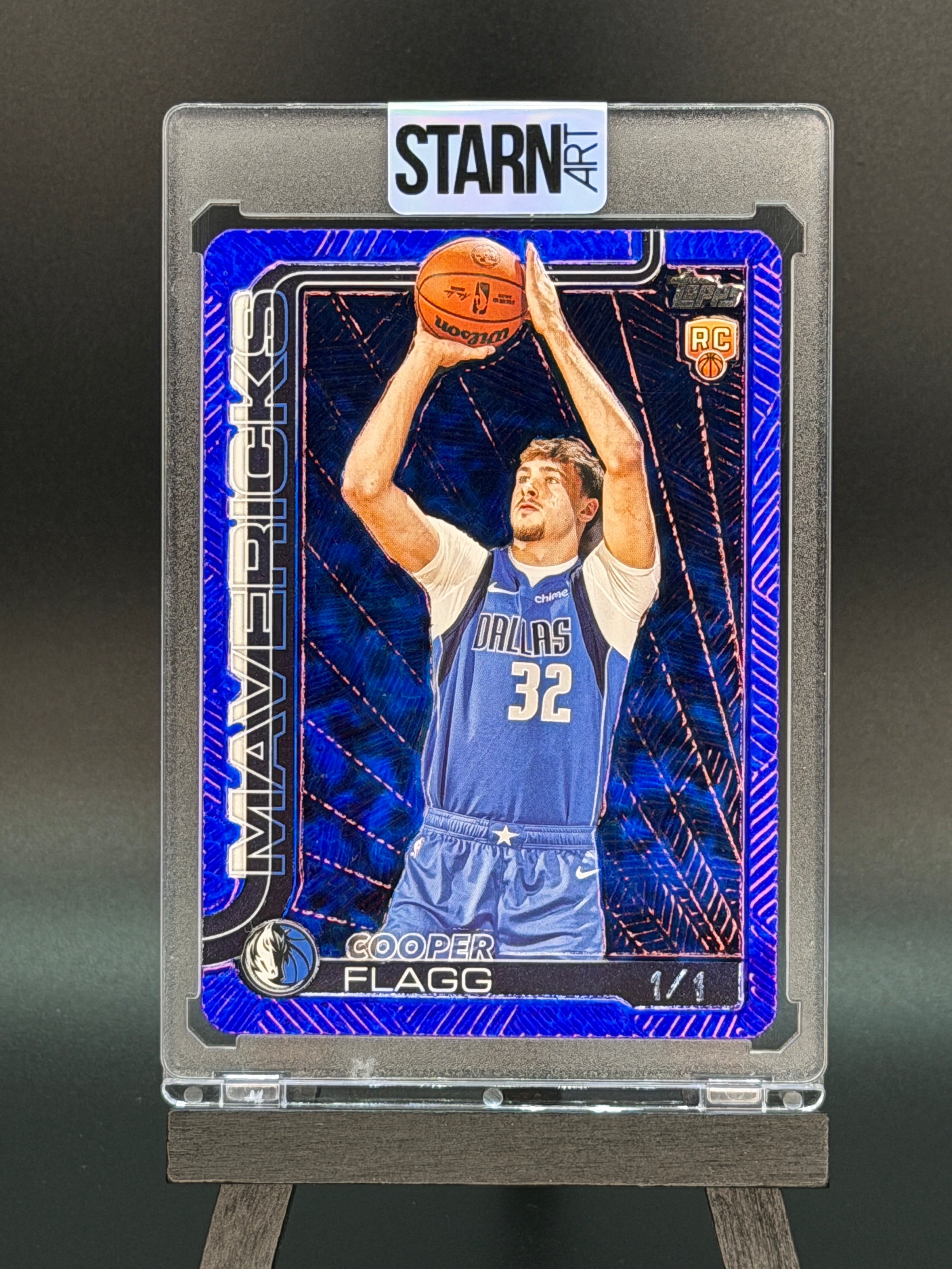 Cooper Flagg Custom 1/1 Basketball Card Art - Painted and Embossed