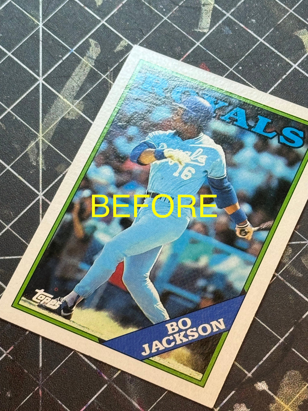 Bo Jackson Custom 1/1 Baseball Card Art - Painted and Embossed