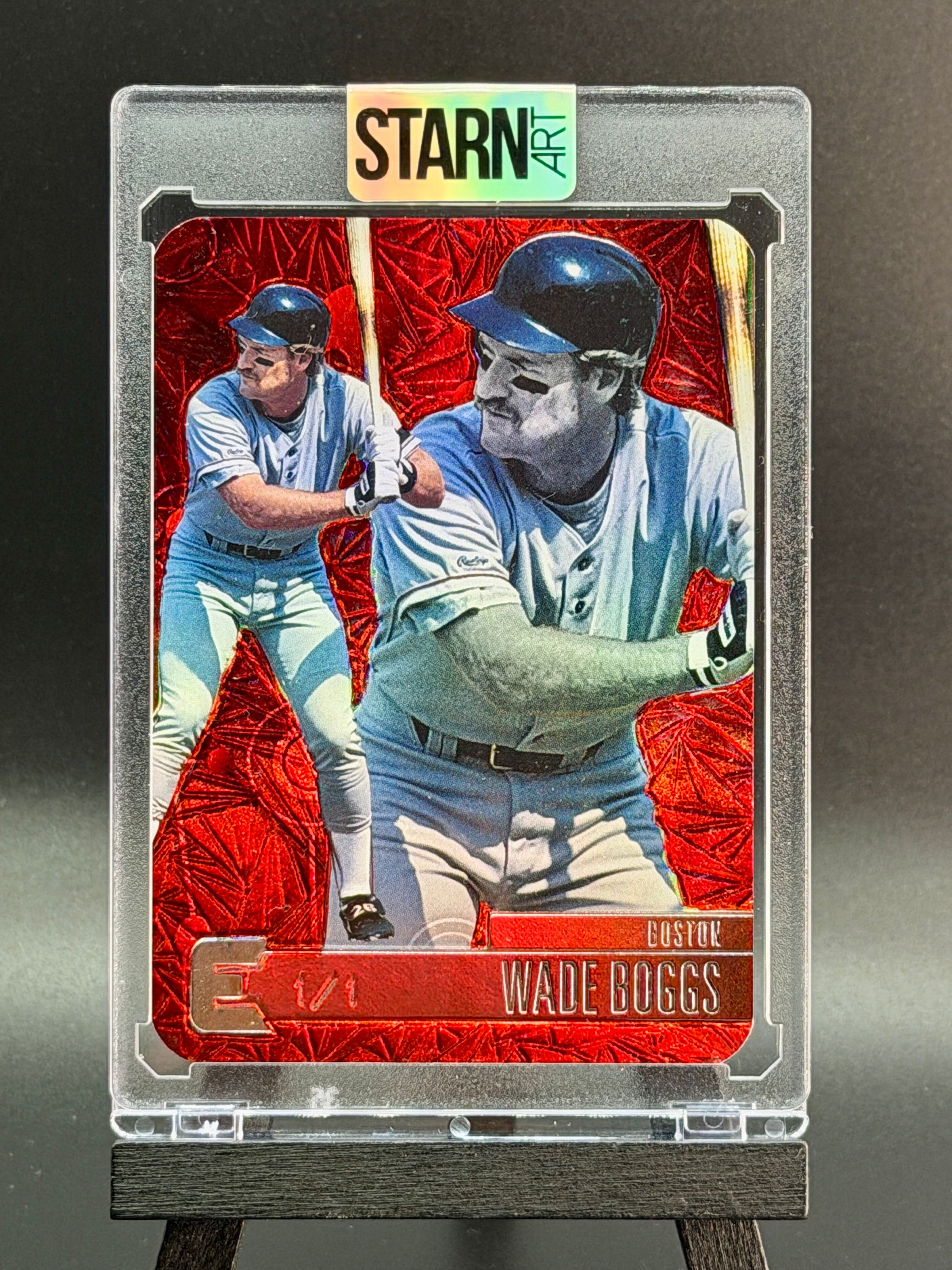 Wade Boggs Custom 1/1 Baseball Card Art - Painted and Embossed