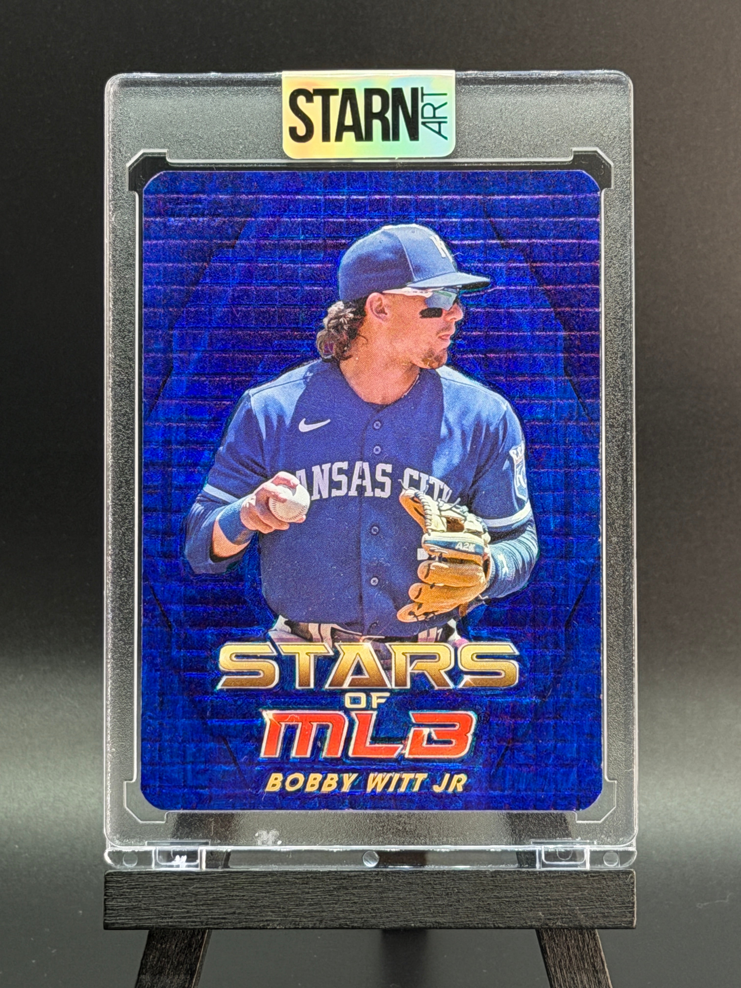 Bobby Witt Jr. Custom 1/1 Baseball Card Art - Painted and Embossed