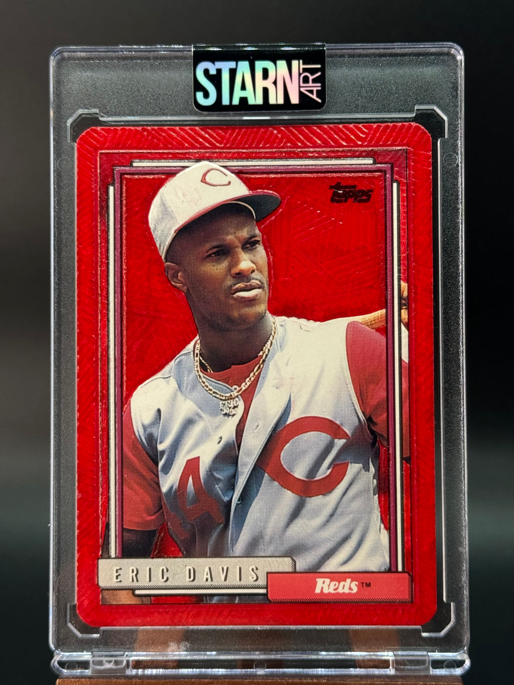Eric Davis Custom 1/1 Baseball Card Art - Painted and Embossed