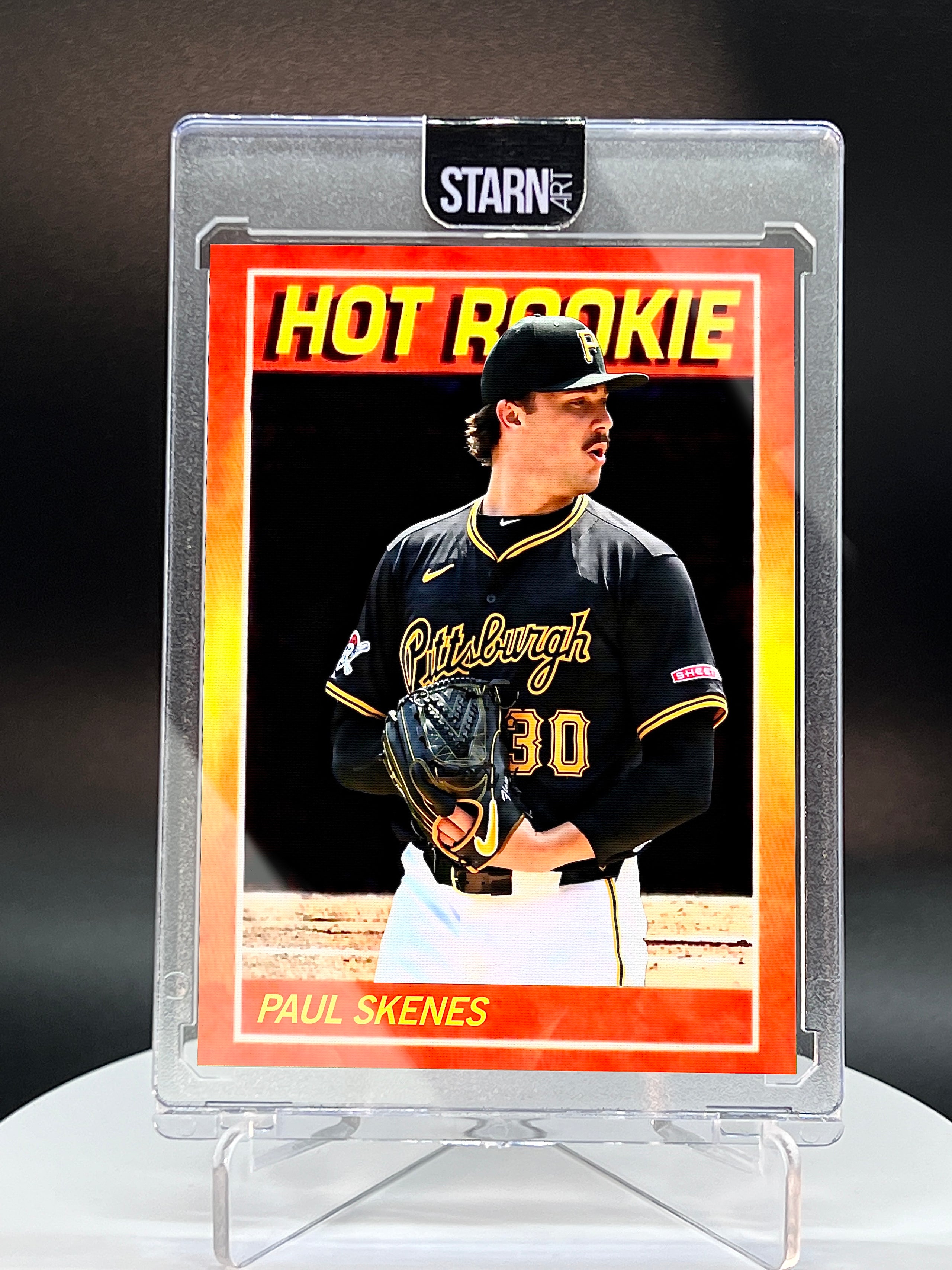Paul Skenes Custom 1/1 Baseball Card Art - Painted and Embossed