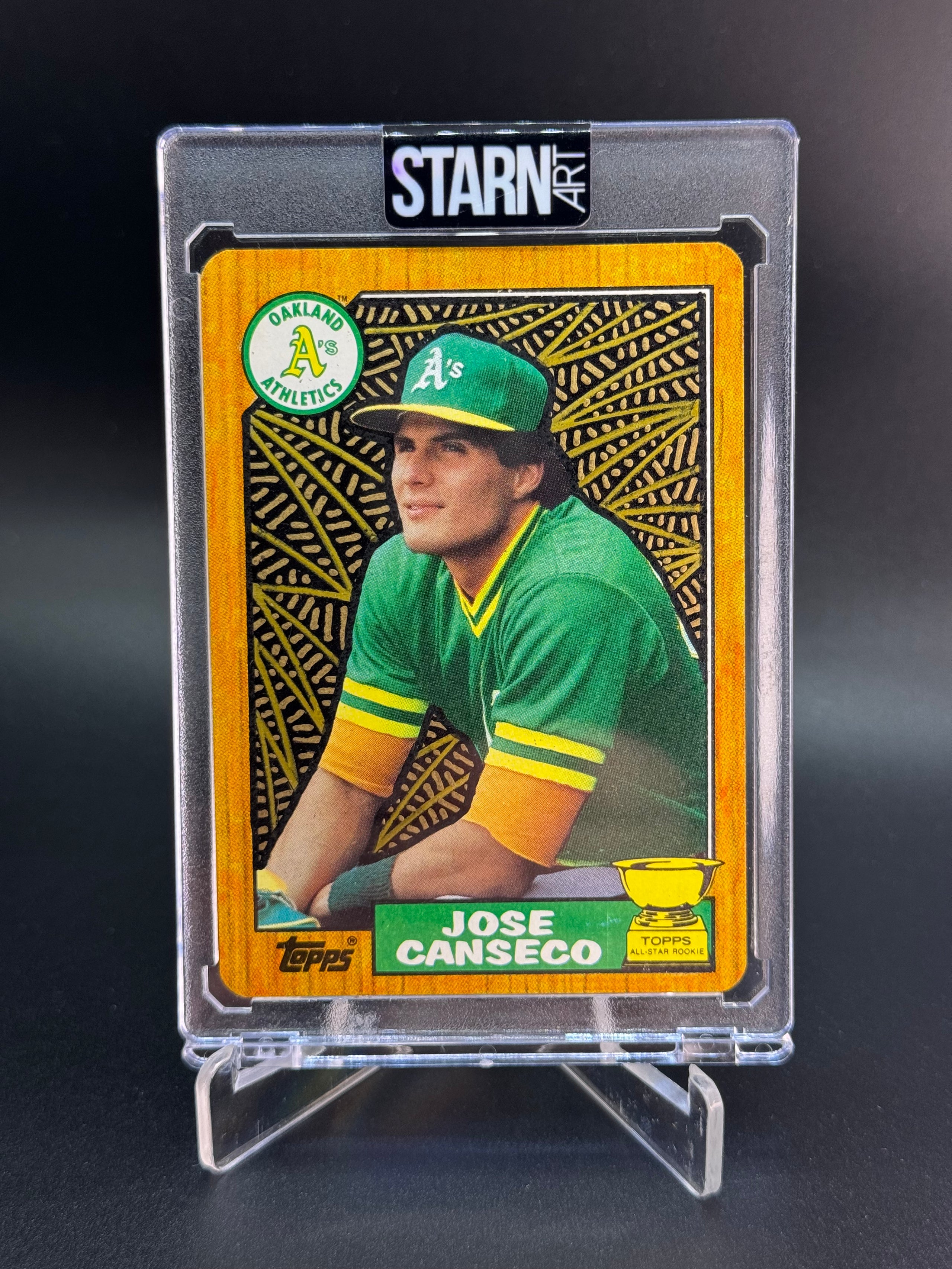 Jose Canseco Custom 1/1 Baseball Card Art - Painted and Embossed