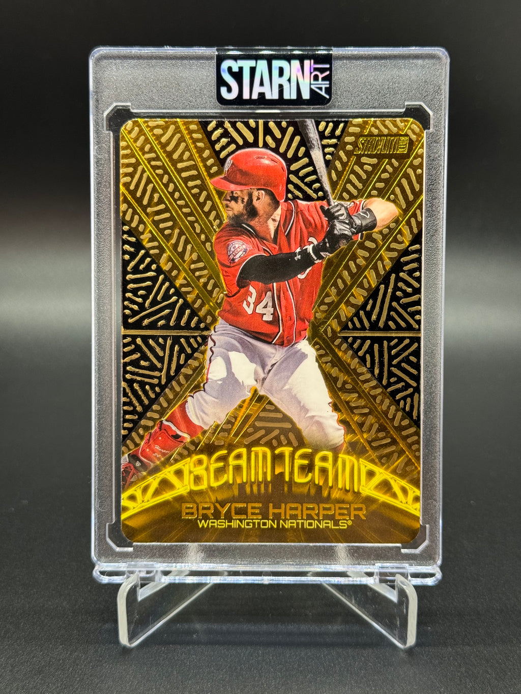 Bryce Harper Custom 1/1 Baseball Card Art - Painted and Embossed