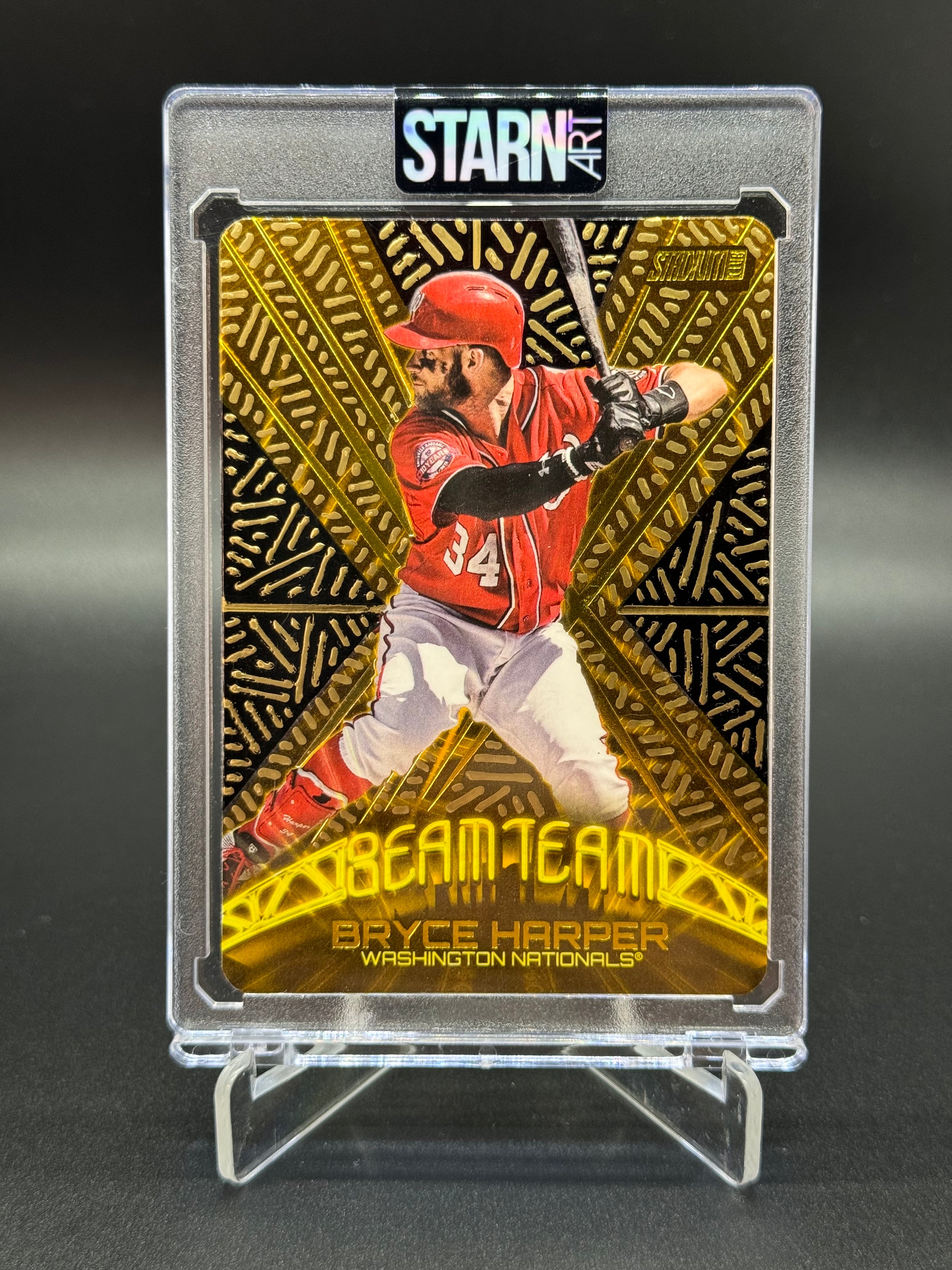 Bryce Harper Custom 1/1 Baseball Card Art - Painted and Embossed