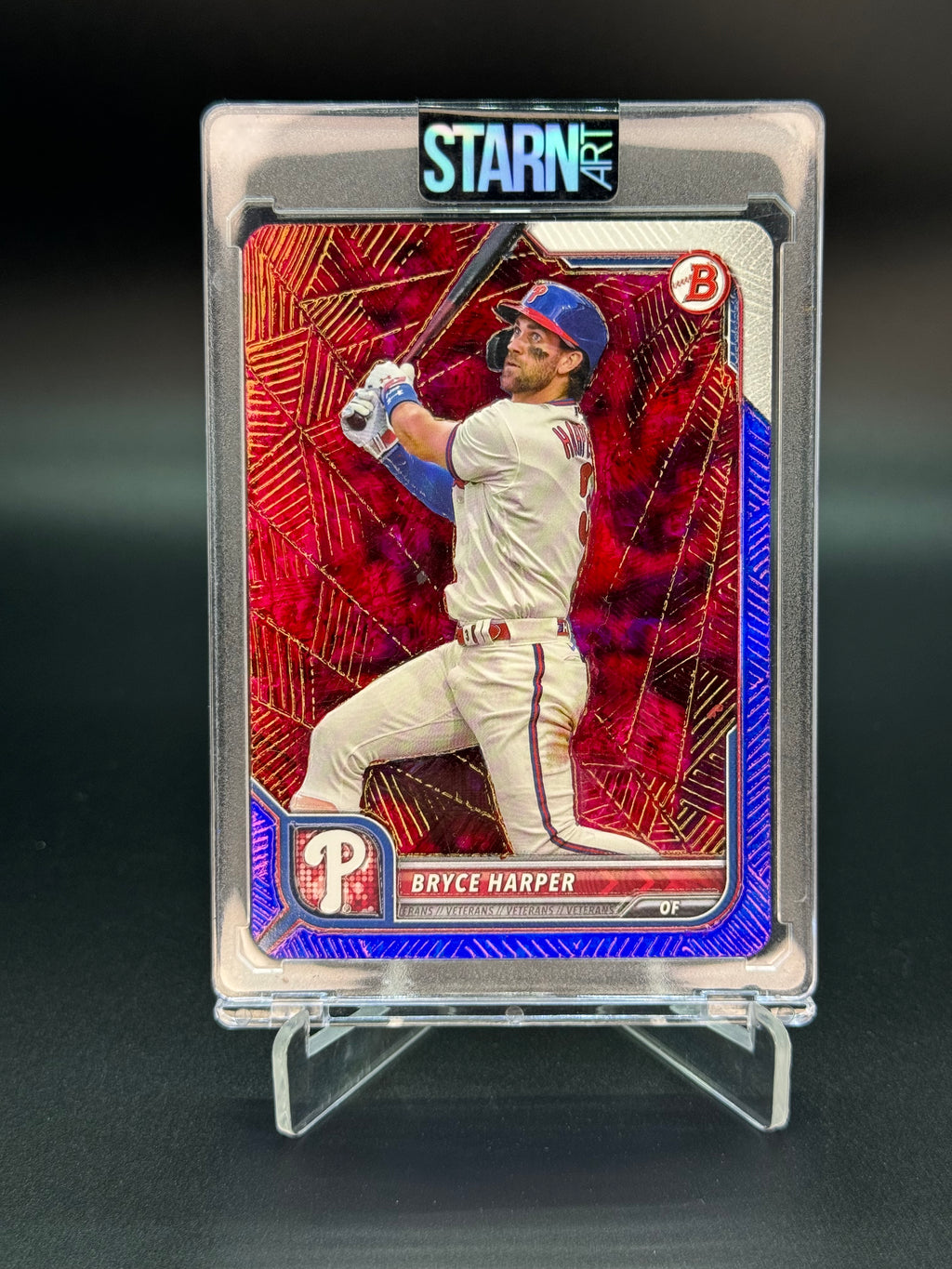Bryce Harper Custom 1/1 Baseball Card Art - Painted and Embossed