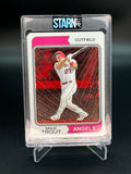 Mike Trout Custom 1/1 Baseball Card Art - Painted and Embossed