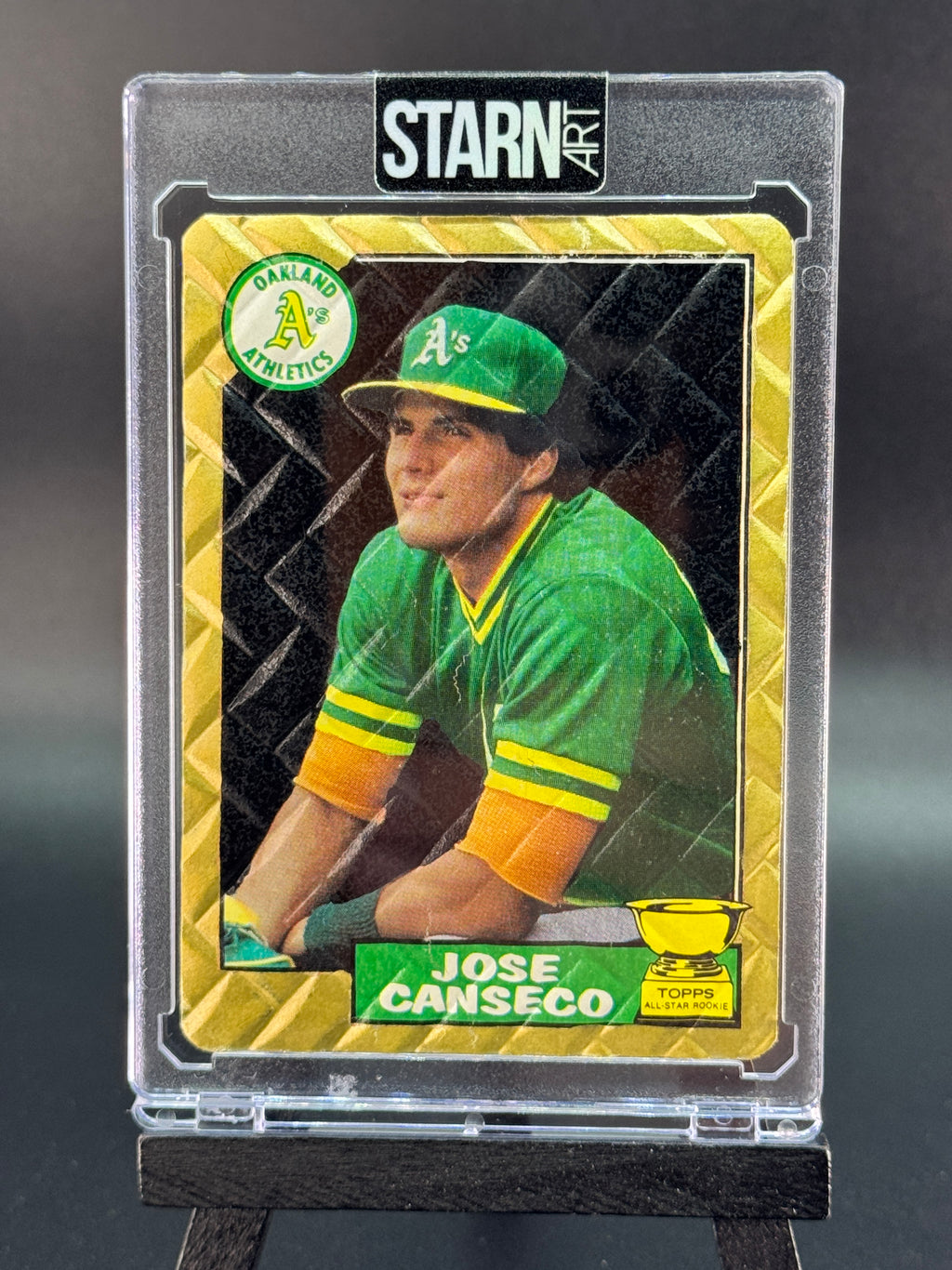Jose Canseco Custom 1/1 Baseball Card Art - Painted and Embossed