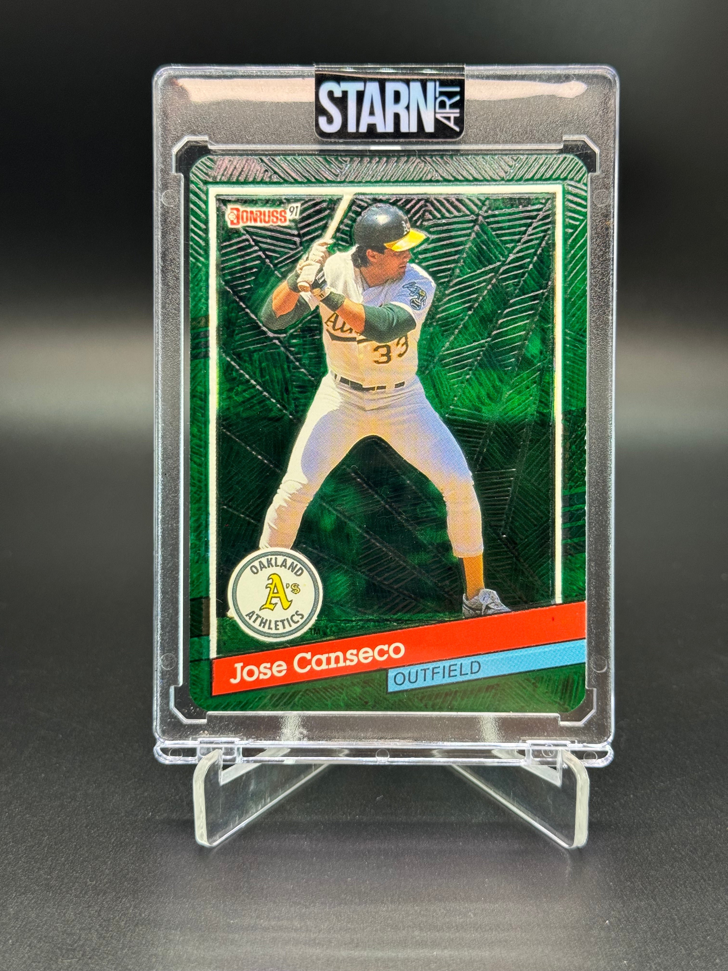 Jose Canseco Custom 1/1 Baseball Card Art - Painted and Embossed