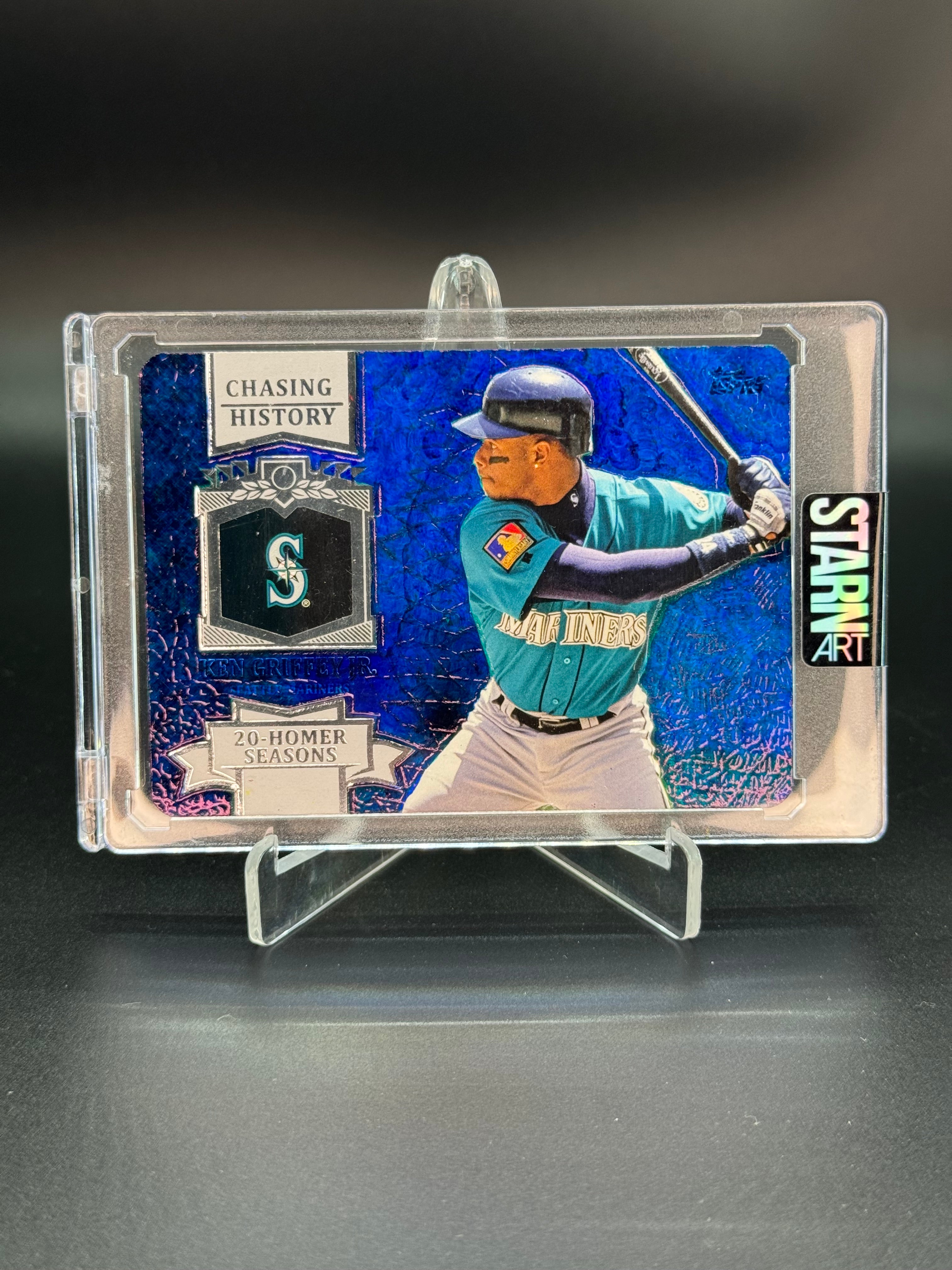 Ken Griffey Jr. Custom 1/1 Baseball Card Art - Painted and Embossed (Copy)