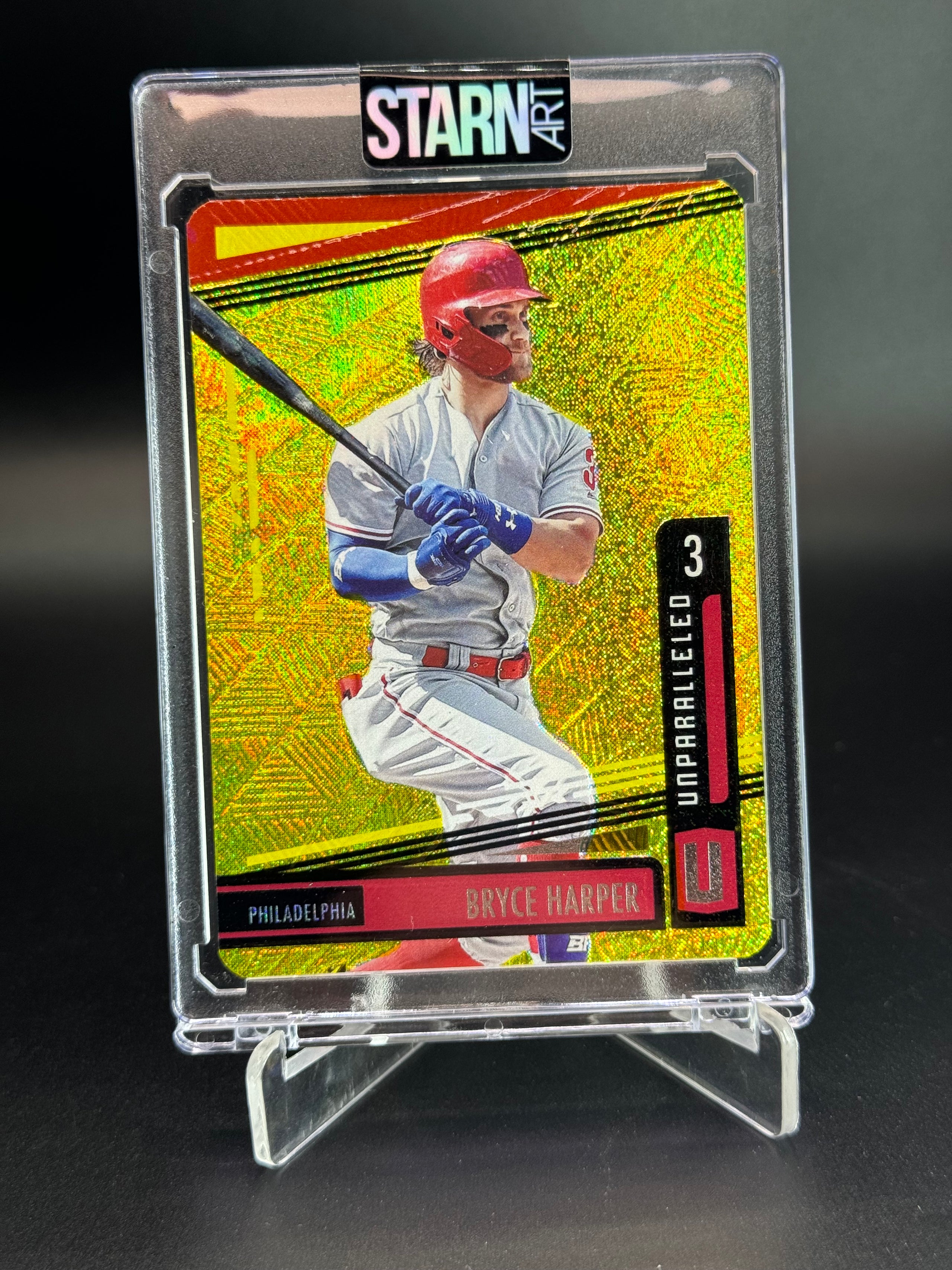 Bryce Harper Custom 1/1 Baseball Card Art - Painted and Embossed