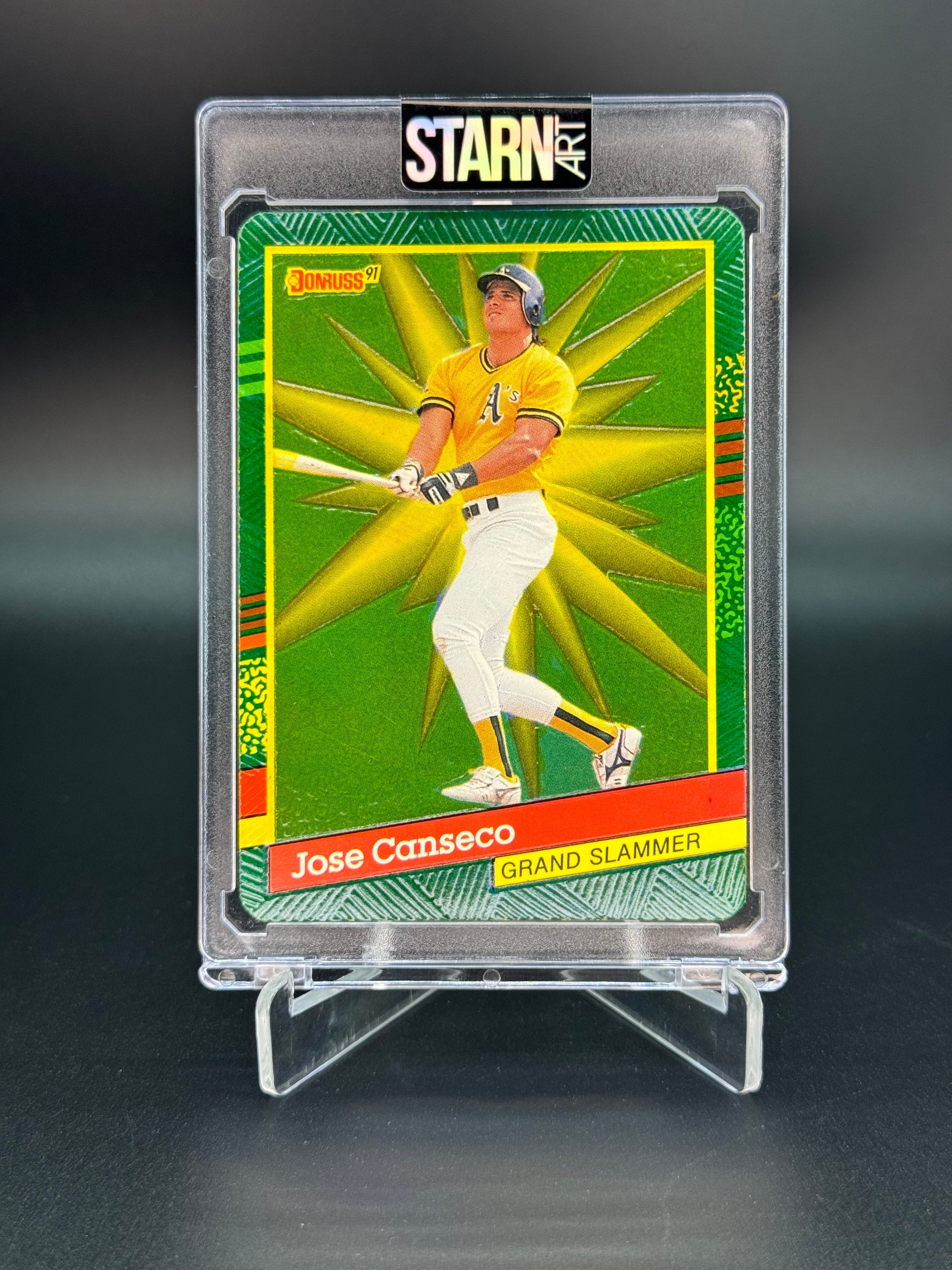 Jose Canseco Custom 1/1 Baseball Card Art - Painted and Embossed