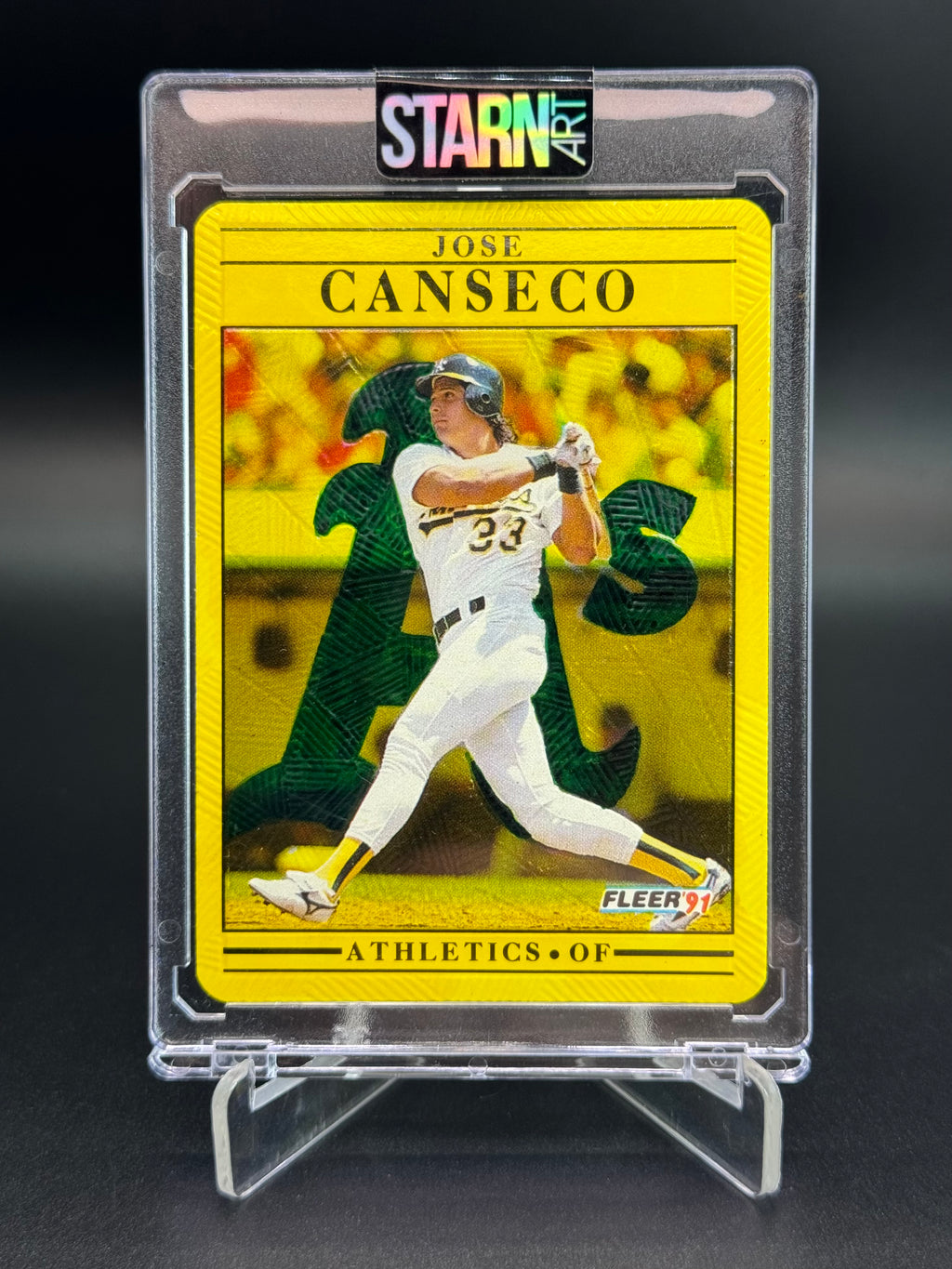 Jose Canseco Custom 1/1 Baseball Card Art - Painted and Embossed