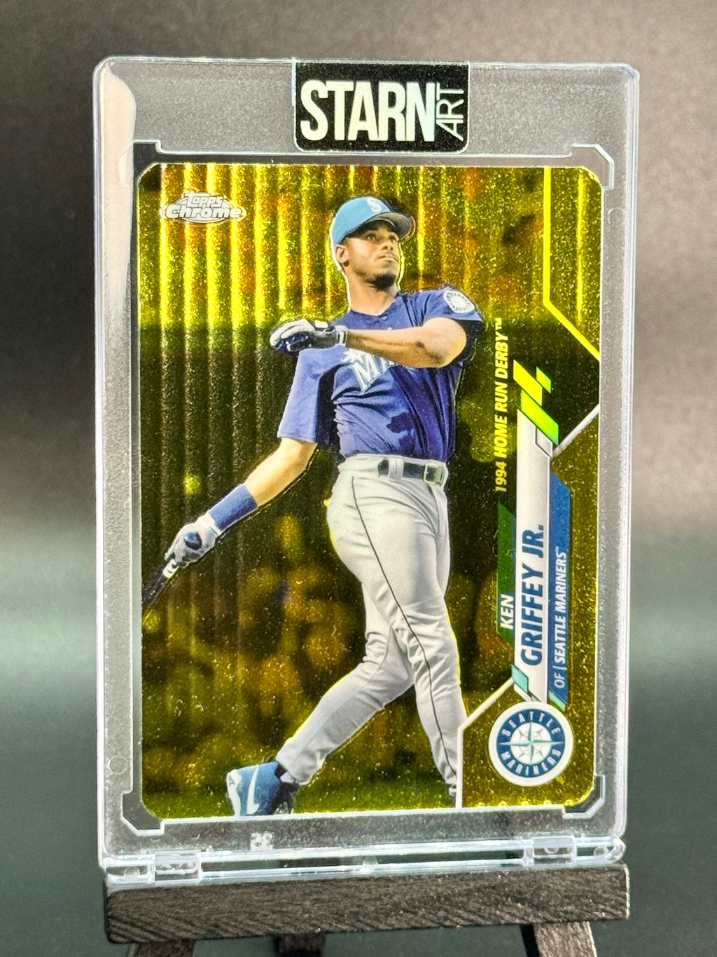 Ken Griffey Jr. Custom Embossed and Painted 1/1 Baseball Card Art