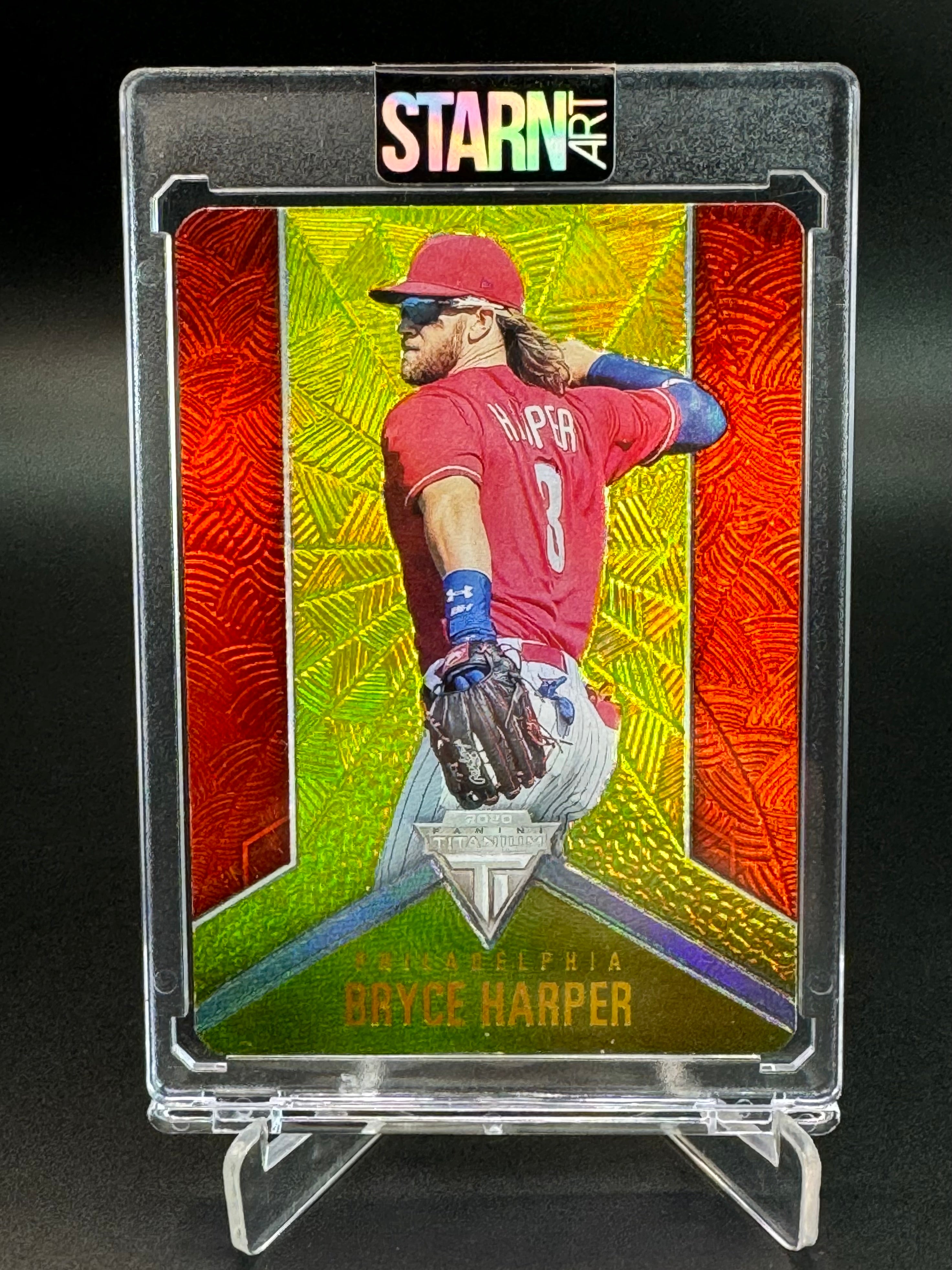 Bryce Harper Custom 1/1 Baseball Card Art - Painted and Embossed