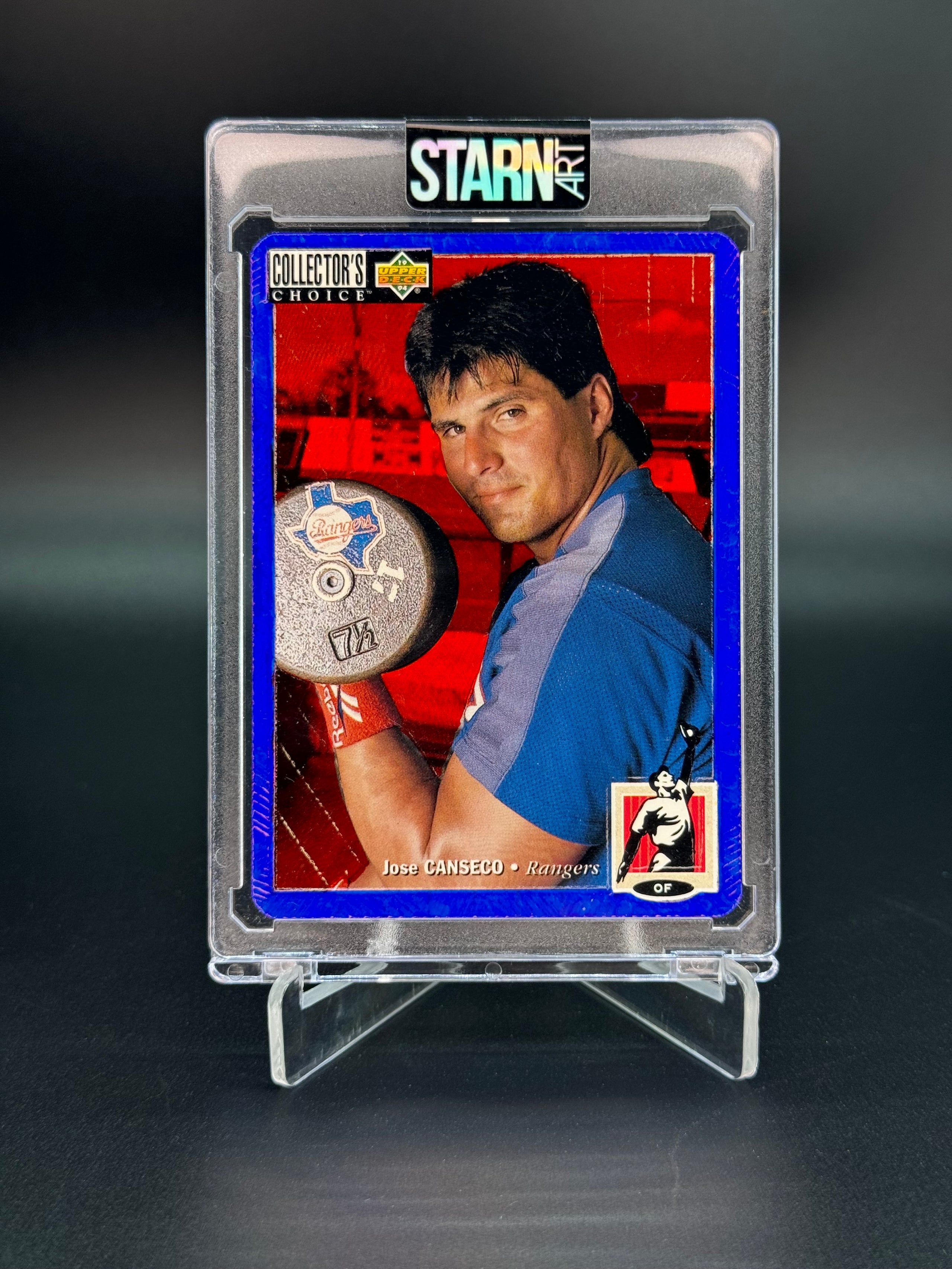 Jose Canseco Custom 1/1 Baseball Card Art - Painted and Embossed