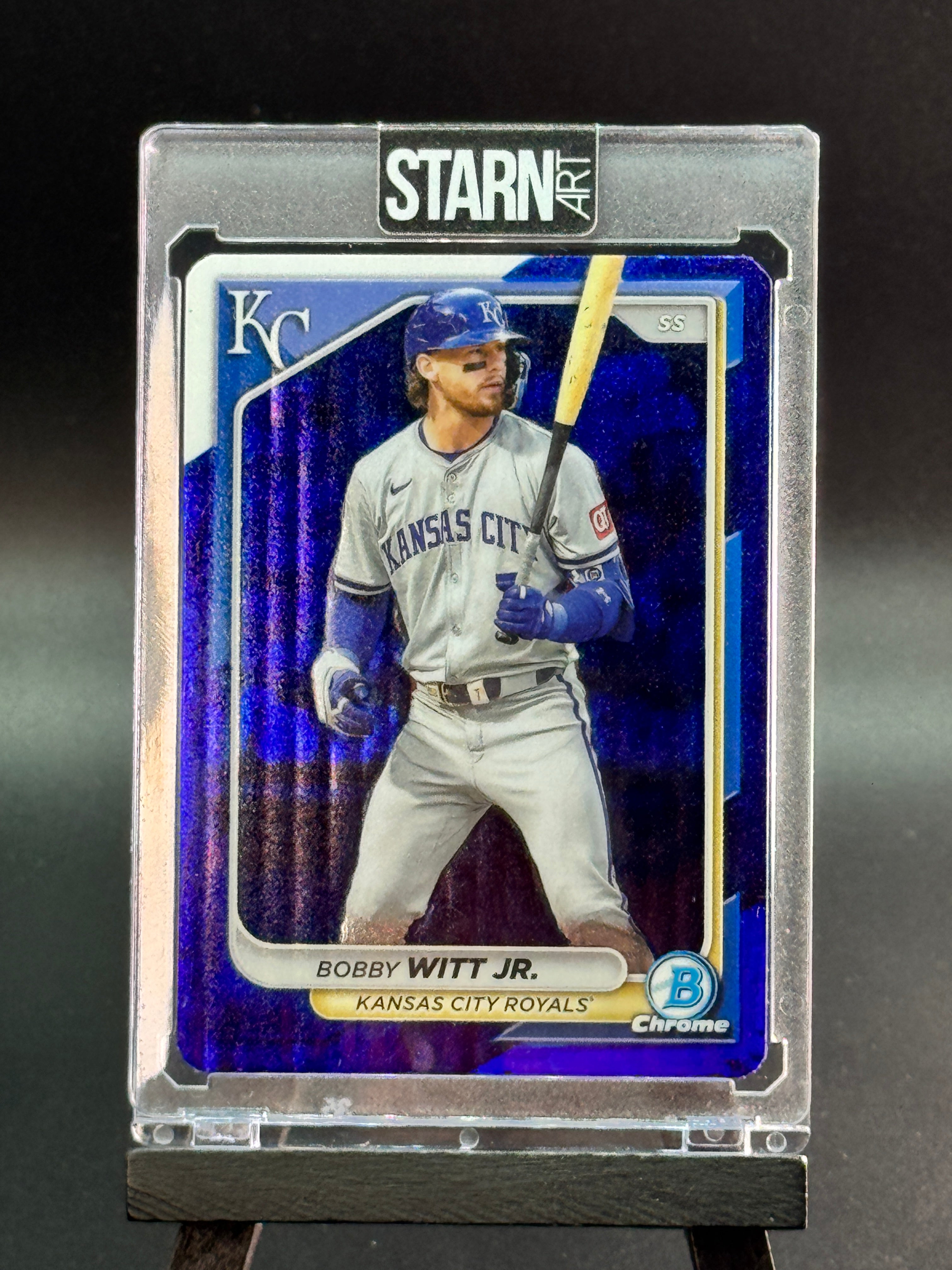 Bobby Witt Jr. Custom 1/1 Baseball Card Art - Painted and Embossed