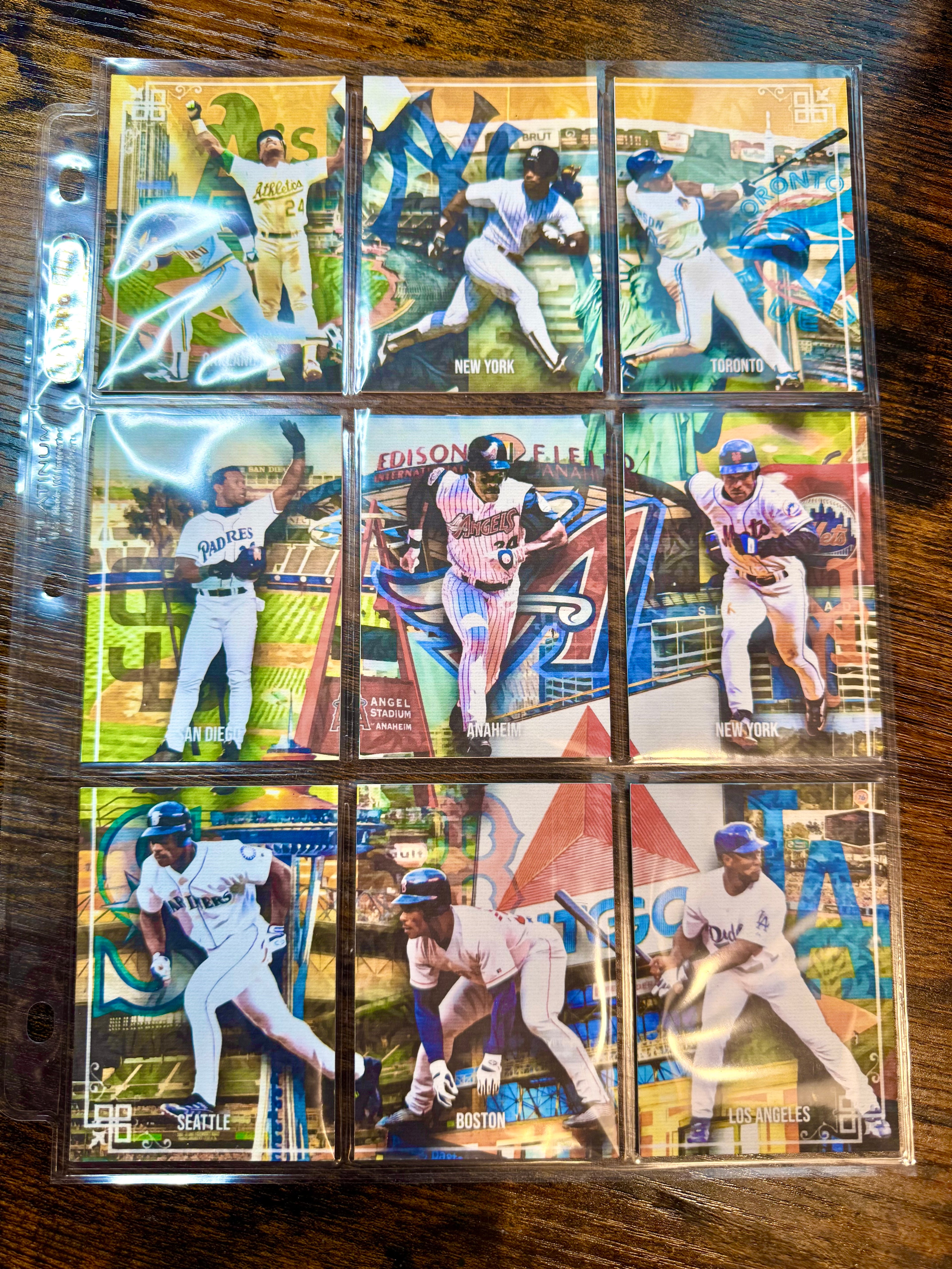 Rickey Henderson Baseball Card Art – 9-Card Puzzle Set – Handmade Limited Edition Sports Collectible (Only 10 Sets Made)